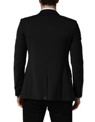 Dolce & Gabbana Black Polyester 2 Buttons Men Suit Jacket - IT44 | XS