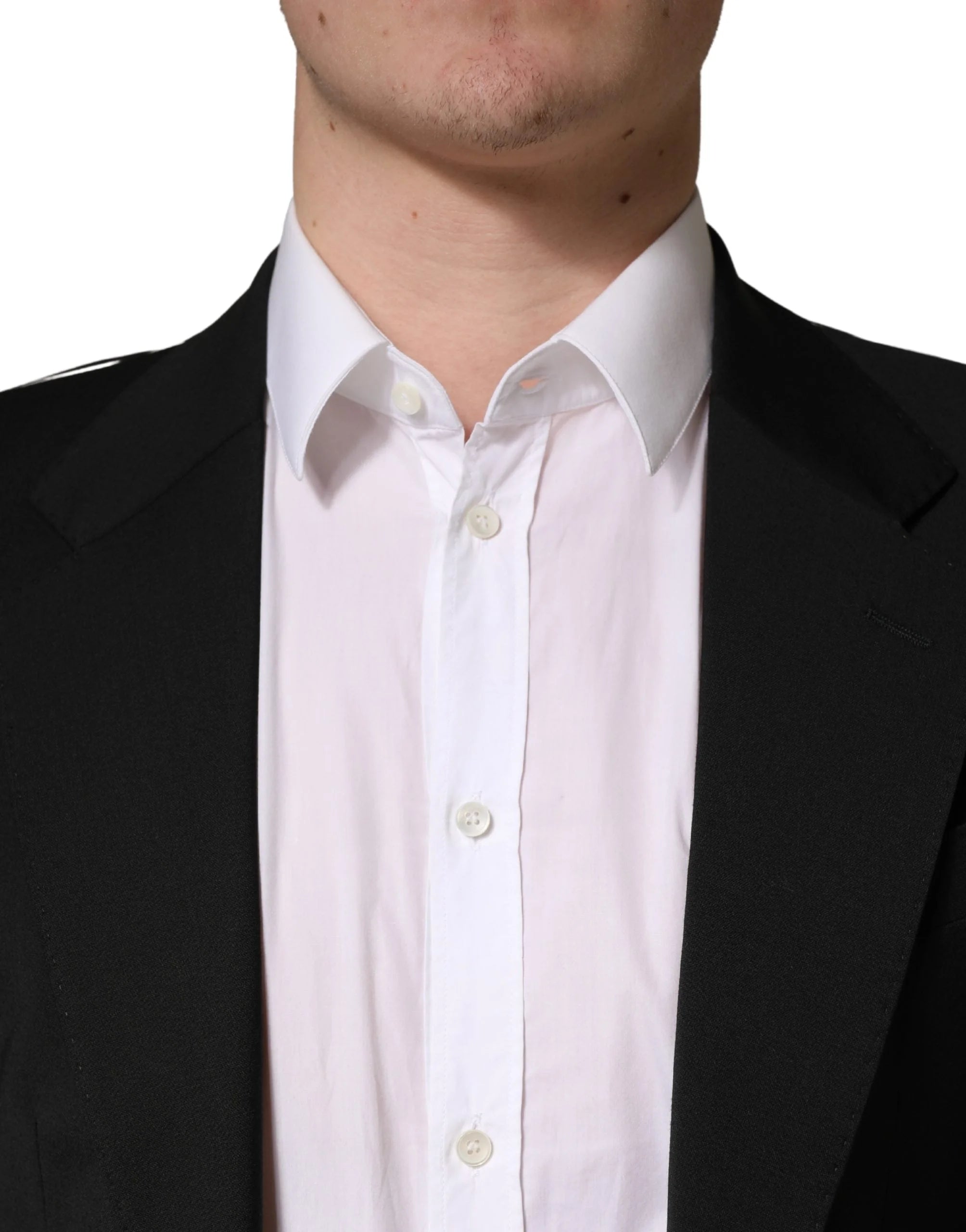 Dolce & Gabbana Black Polyester 2 Buttons Men Suit Jacket - IT44 | XS