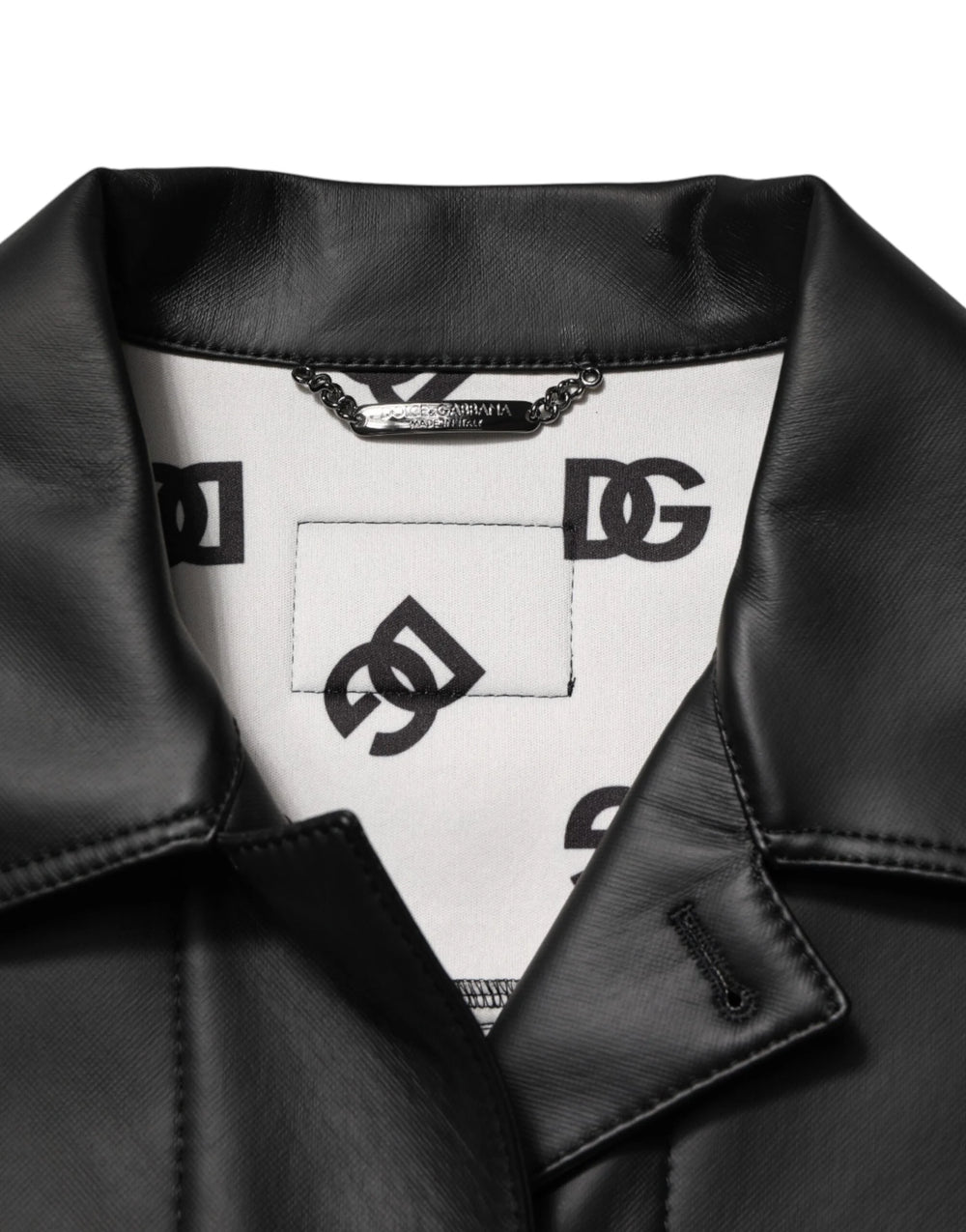 Dolce & Gabbana Black Polyester Button Down Biker Jacket - Trucker Jackets