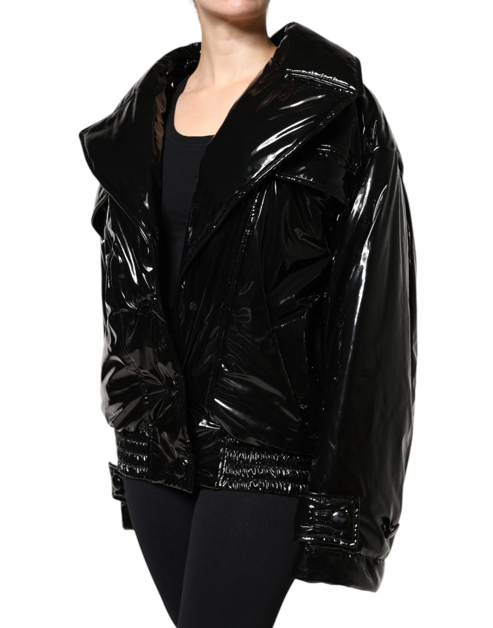 Dolce & Gabbana Black Polyester Button Down Blouson Jacket - Bomber Jackets