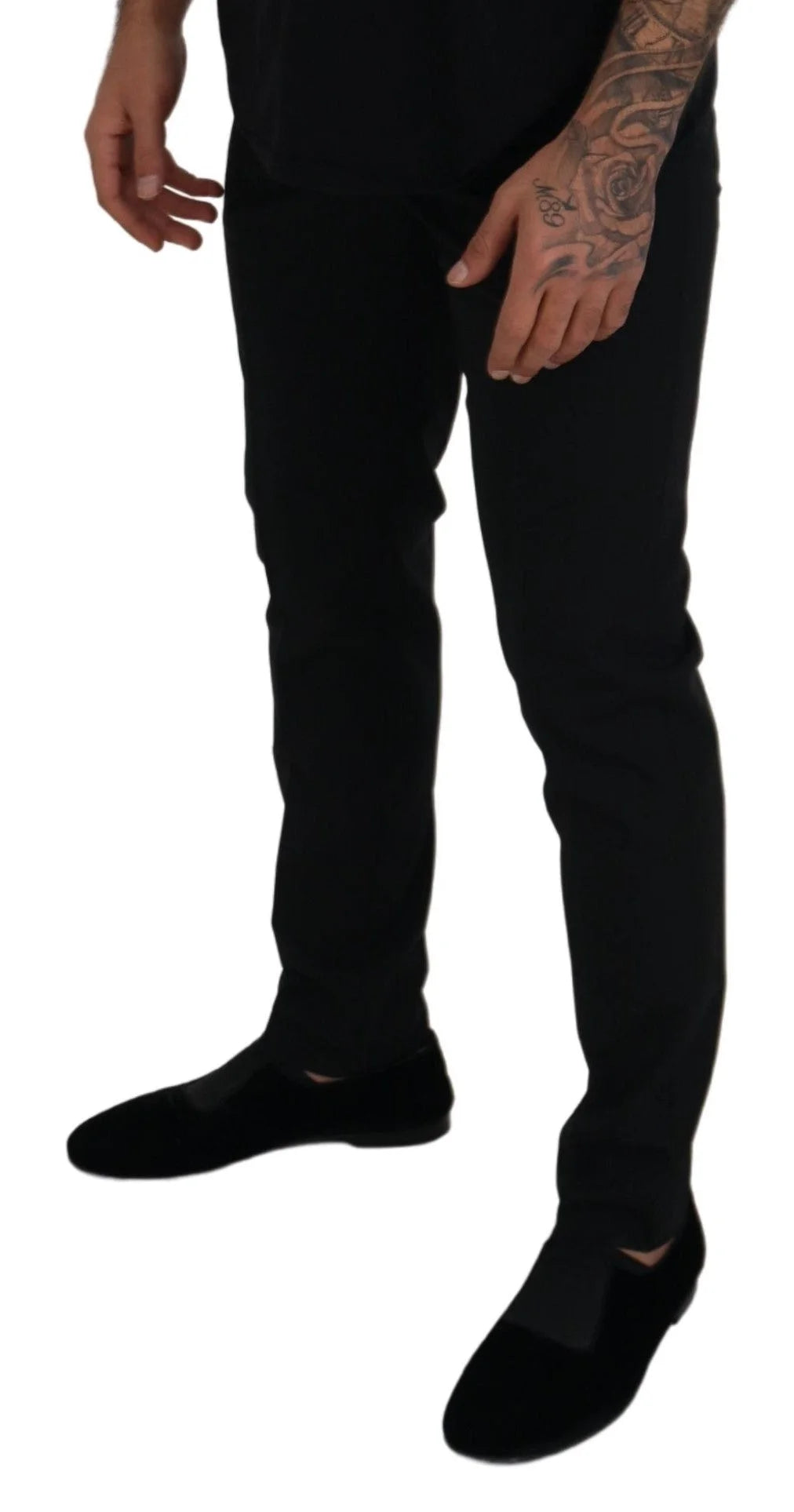 Dolce & Gabbana Black Polyester Chino Formal Pants - IT48 | M - Chinos