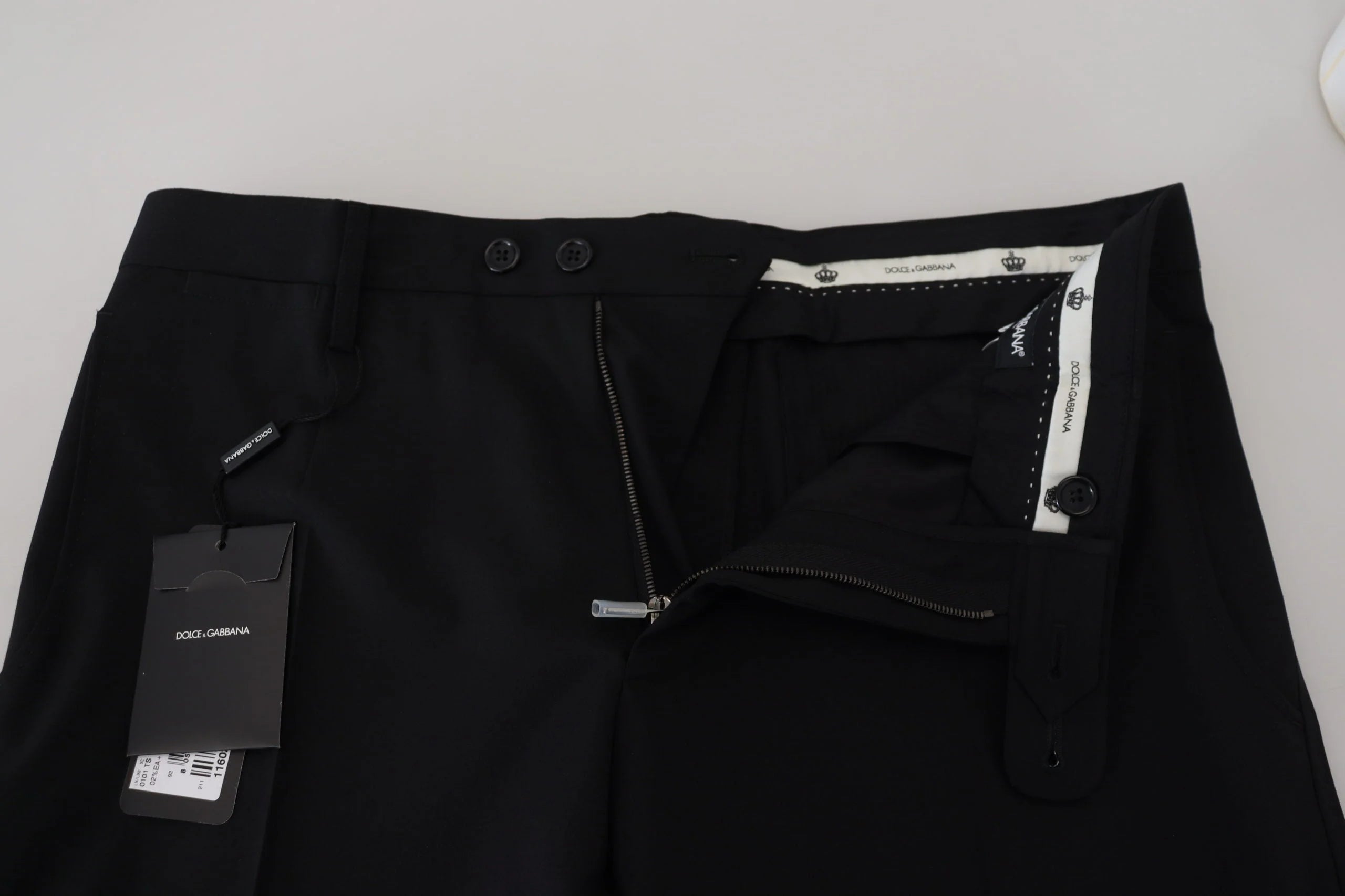 Dolce & Gabbana Black Polyester Chino Formal Pants - IT48 | M - Chinos