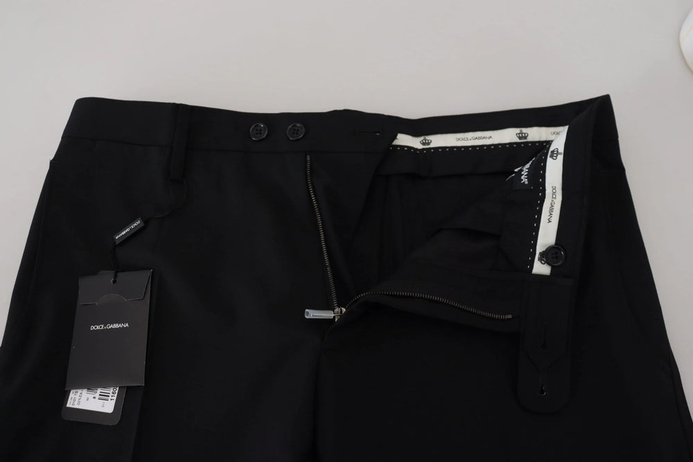 Dolce & Gabbana Black Polyester Chino Formal Pants - IT48 | M - Chinos