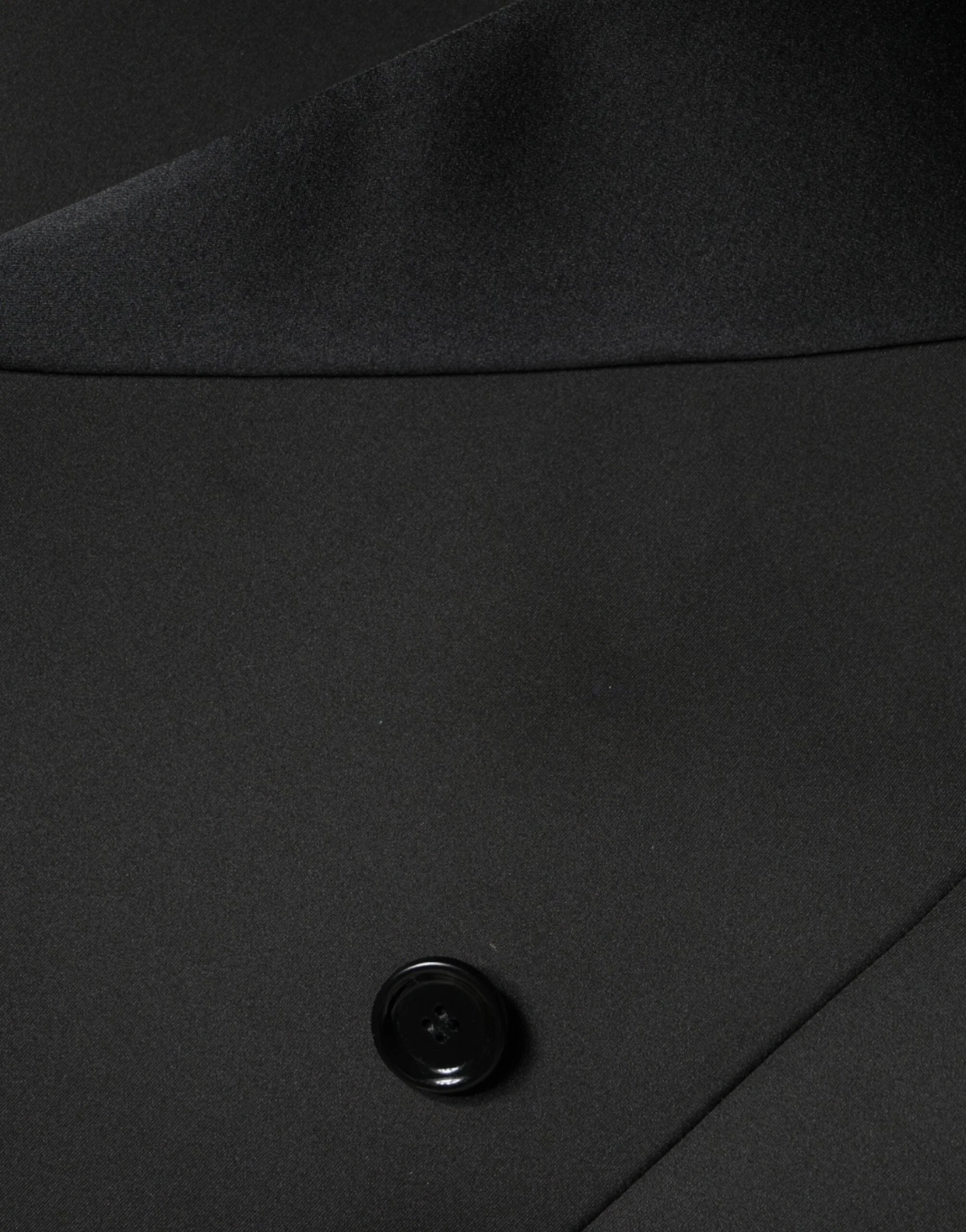 Dolce & Gabbana Black Polyester Double Breasted Coat Jacket - IT44 | L - Overcoats