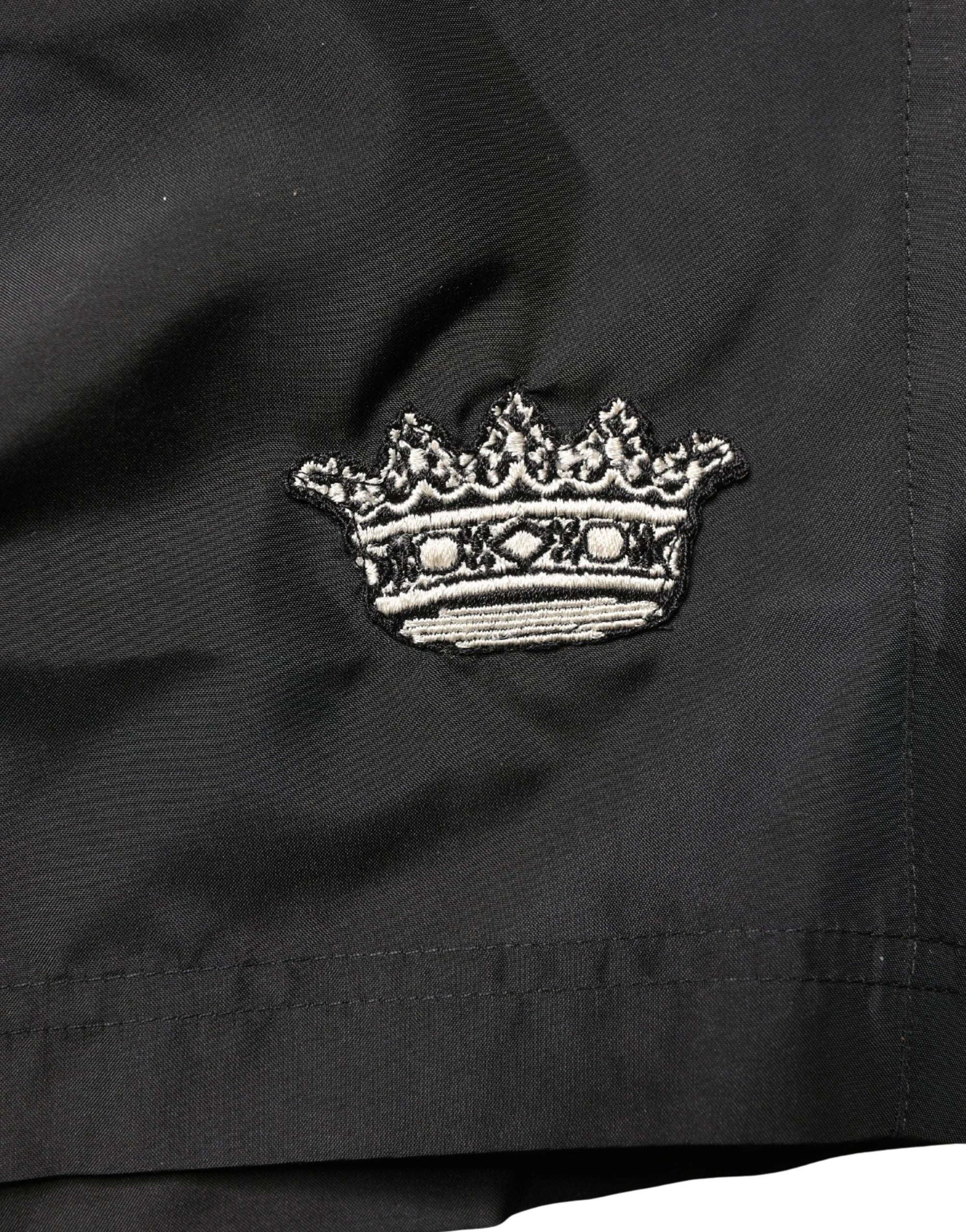 Dolce & Gabbana Cerné Polyesterové Šortky na Šňůrku Pánské Plavky