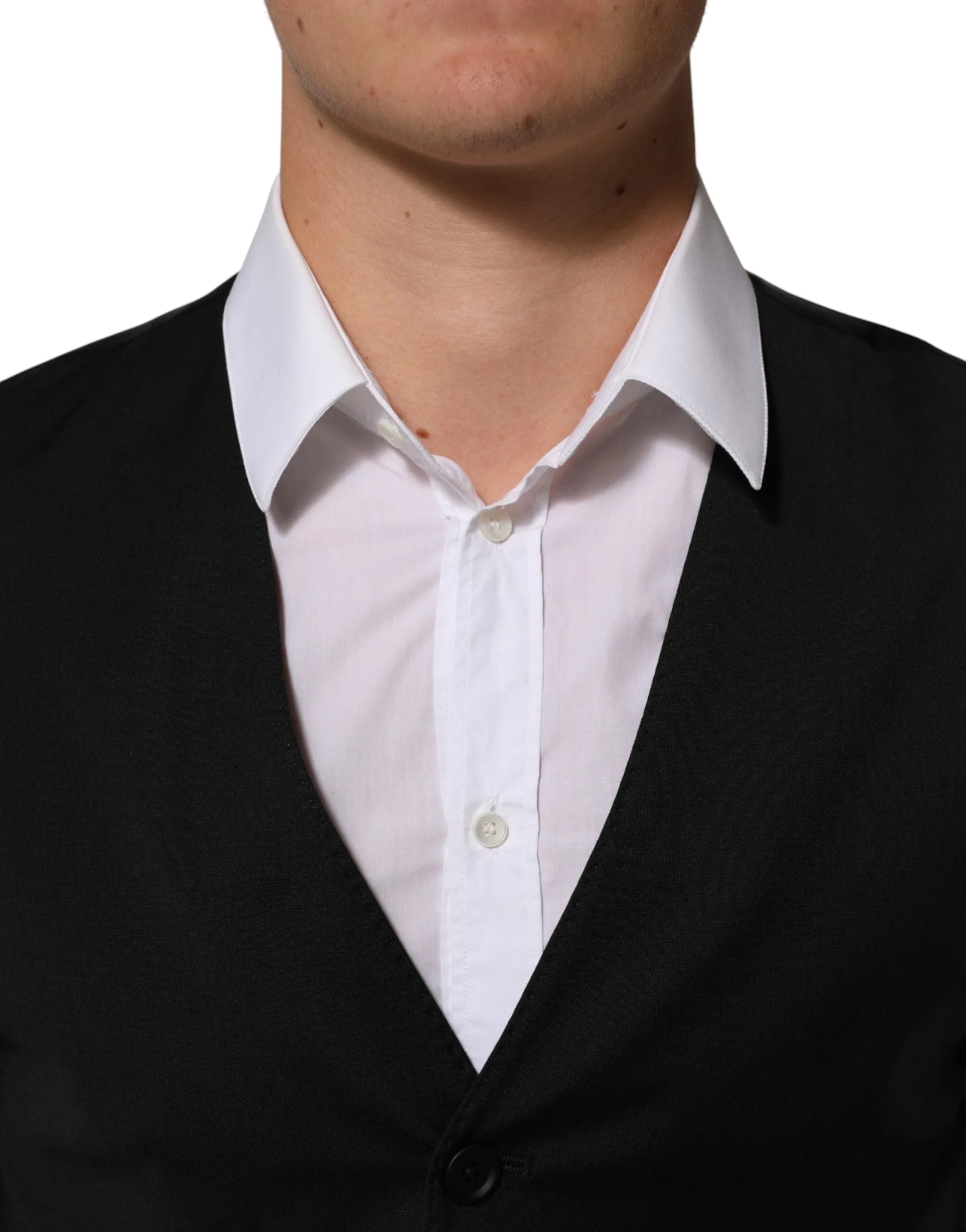 Dolce & Gabbana Black Polyester Dress Formal Waistcoat Vest - IT44 | XS