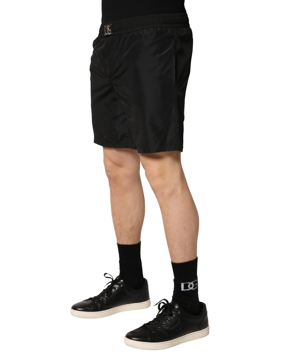 Dolce & Gabbana svarte polyester shorts med elastisk linning til herre – badetøy - IT4 | S