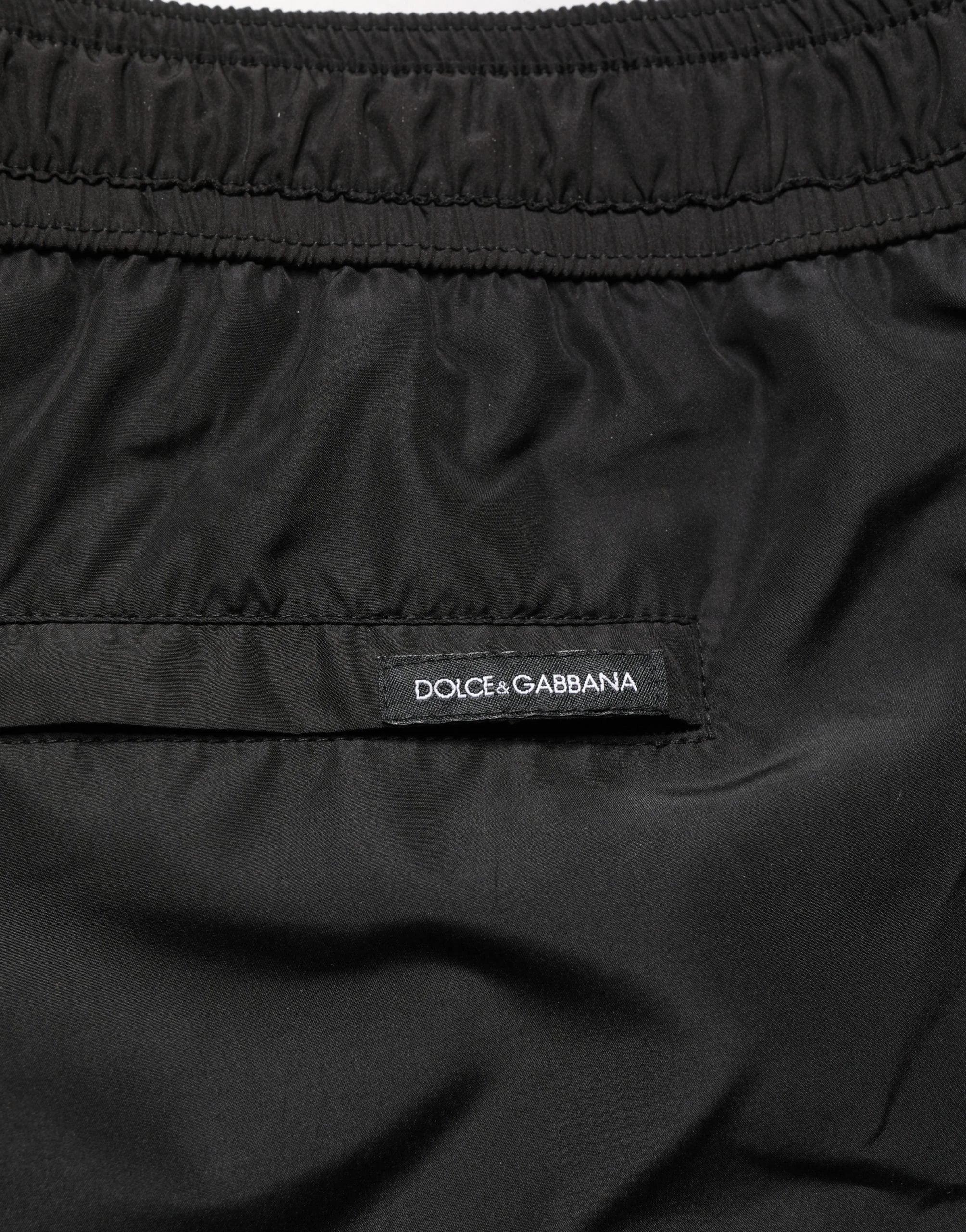 Dolce & Gabbana svarte polyester shorts med elastisk linning til herre – badetøy - IT4 | S