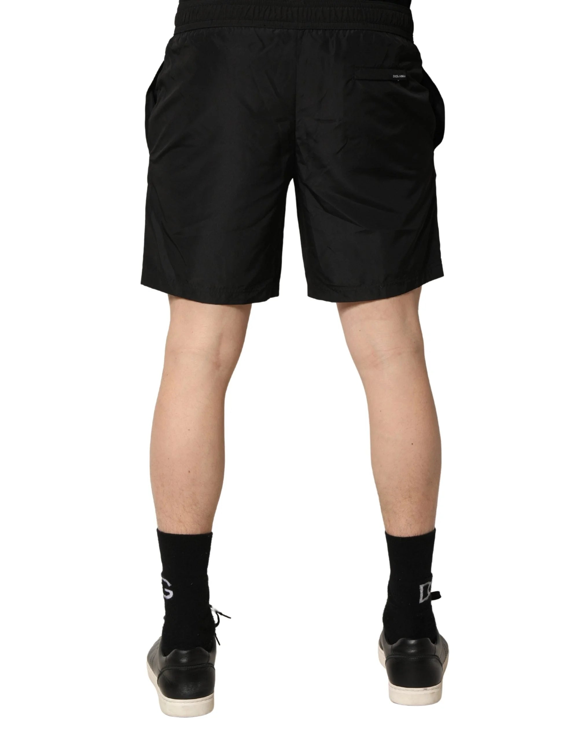 Dolce & Gabbana svarte polyester shorts med elastisk linning til herre – badetøy - IT4 | S