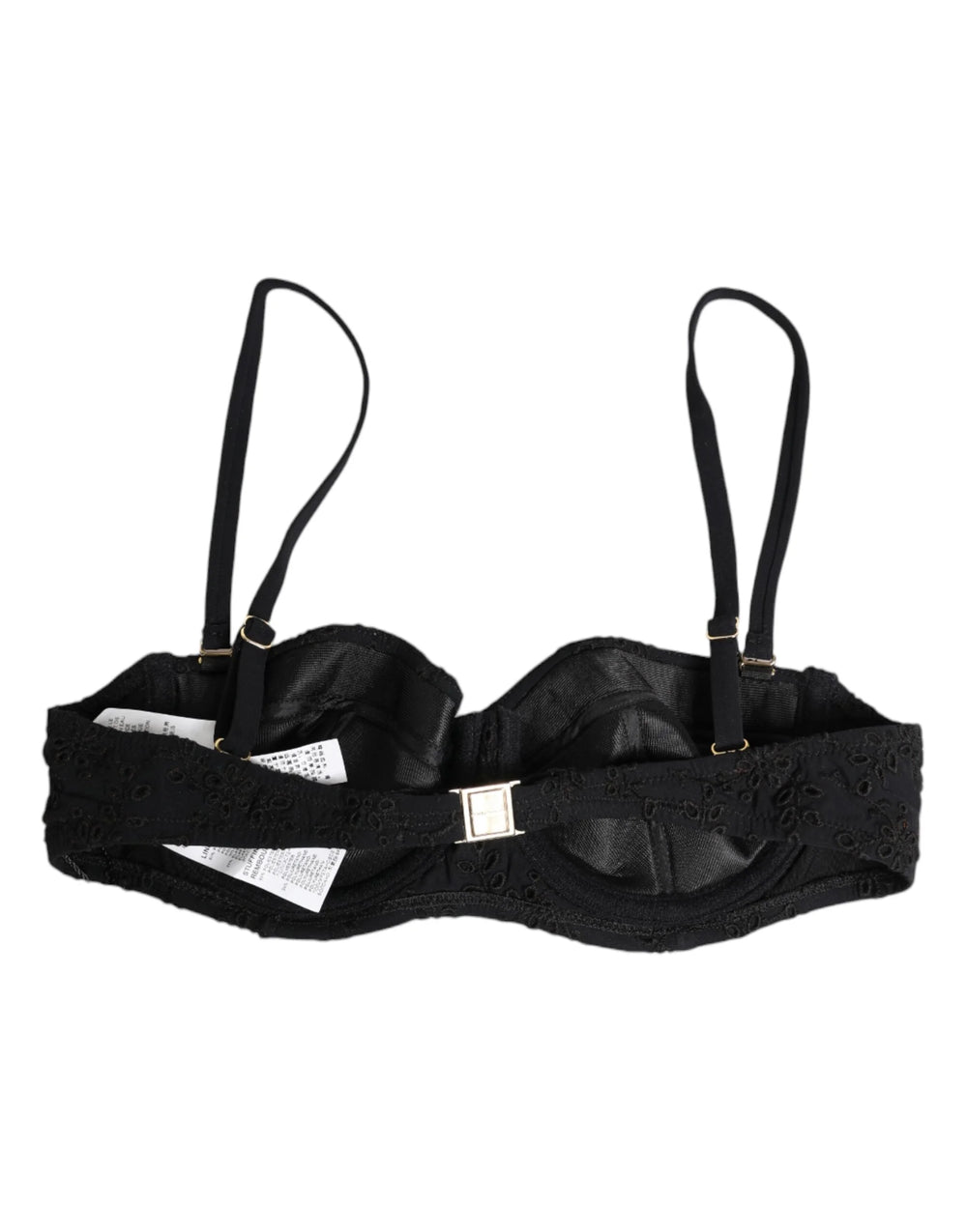 Dolce & Gabbana Black Polyester Embroidered Underwire Bra Underwear - IT2 | S - Bras