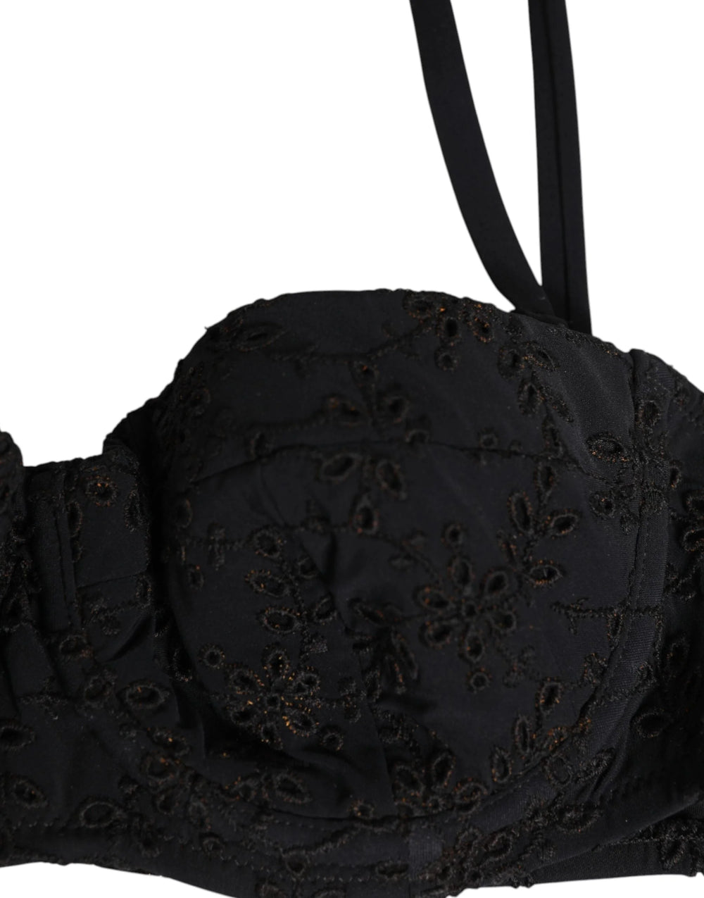 Dolce & Gabbana Black Polyester Embroidered Underwire Bra Underwear - IT2 | S - Bras