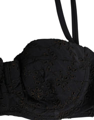 Dolce & Gabbana Black Polyester Embroidered Underwire Bra Underwear - IT2 | S - Bras