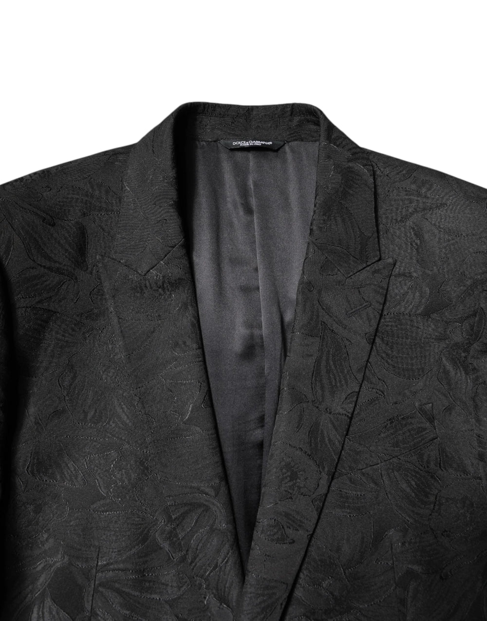 Dolce & Gabbana Black Polyester Floral Jacquard 2 Piece Suit - IT52 | XL - Pant Suits