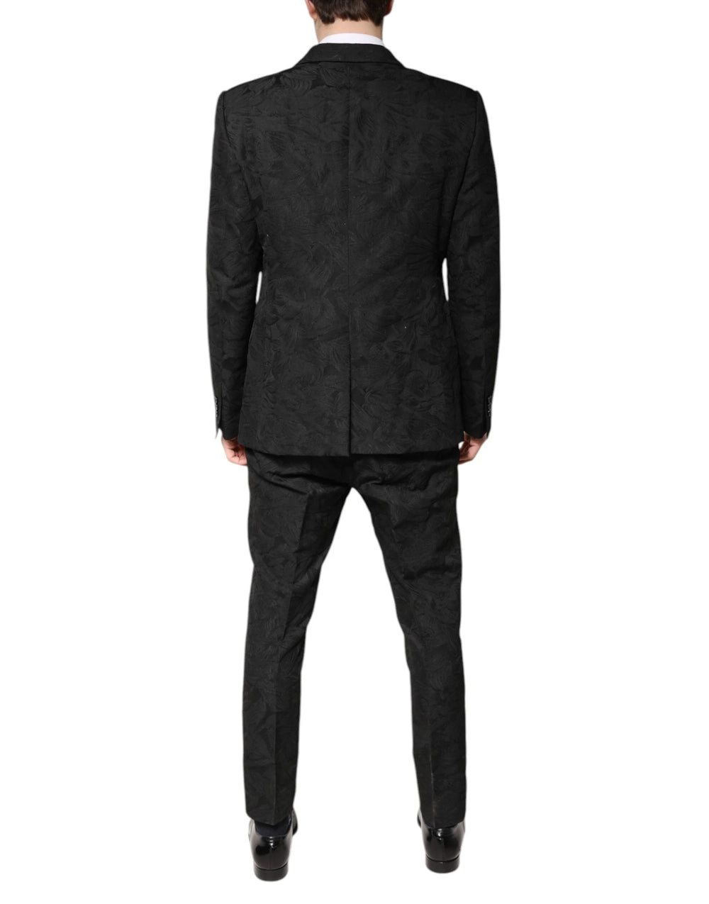 Dolce & Gabbana Black Polyester Floral Jacquard 2 Piece Suit - IT52 | XL - Pant Suits