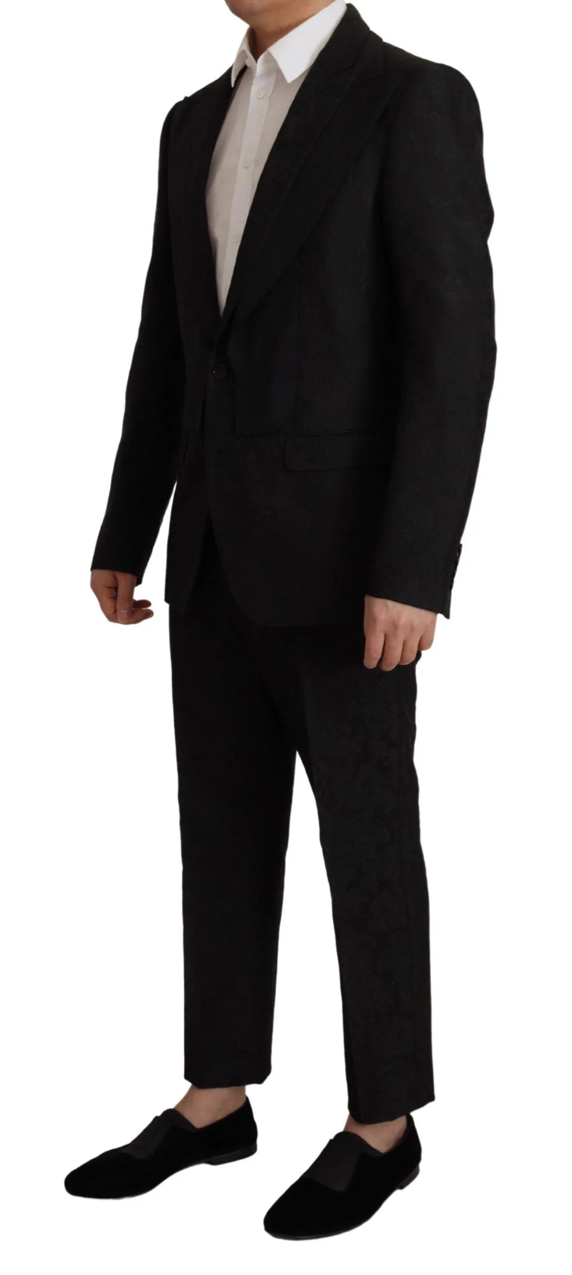 Dolce & Gabbana Black Polyester Formal 2 Piece MARTINI Suit - IT48 | M - Pant Suits