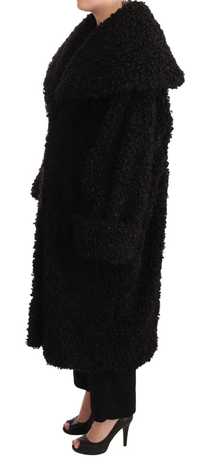 Dolce & Gabbana Black Polyester Fur Trench Coat Jacket - IT36 | S - Trench Coats