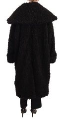 Dolce & Gabbana Black Polyester Fur Trench Coat Jacket - IT36 | S - Trench Coats