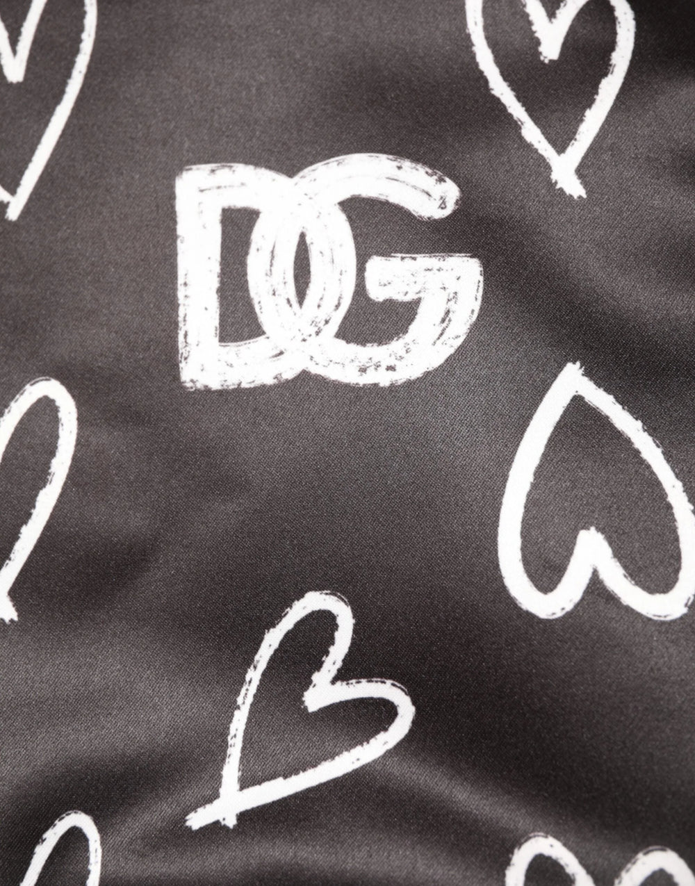 Dolce & Gabbana Black Polyester Heart Print Bomber Jacket - IT52 | XL - Bomber Jackets