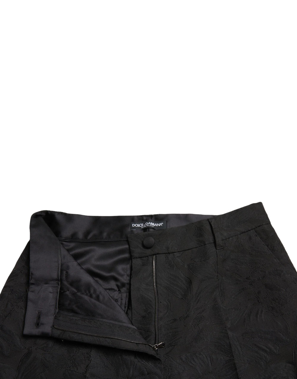 Dolce & Gabbana Black Polyester High Waist Tapered Pants - IT42|M
