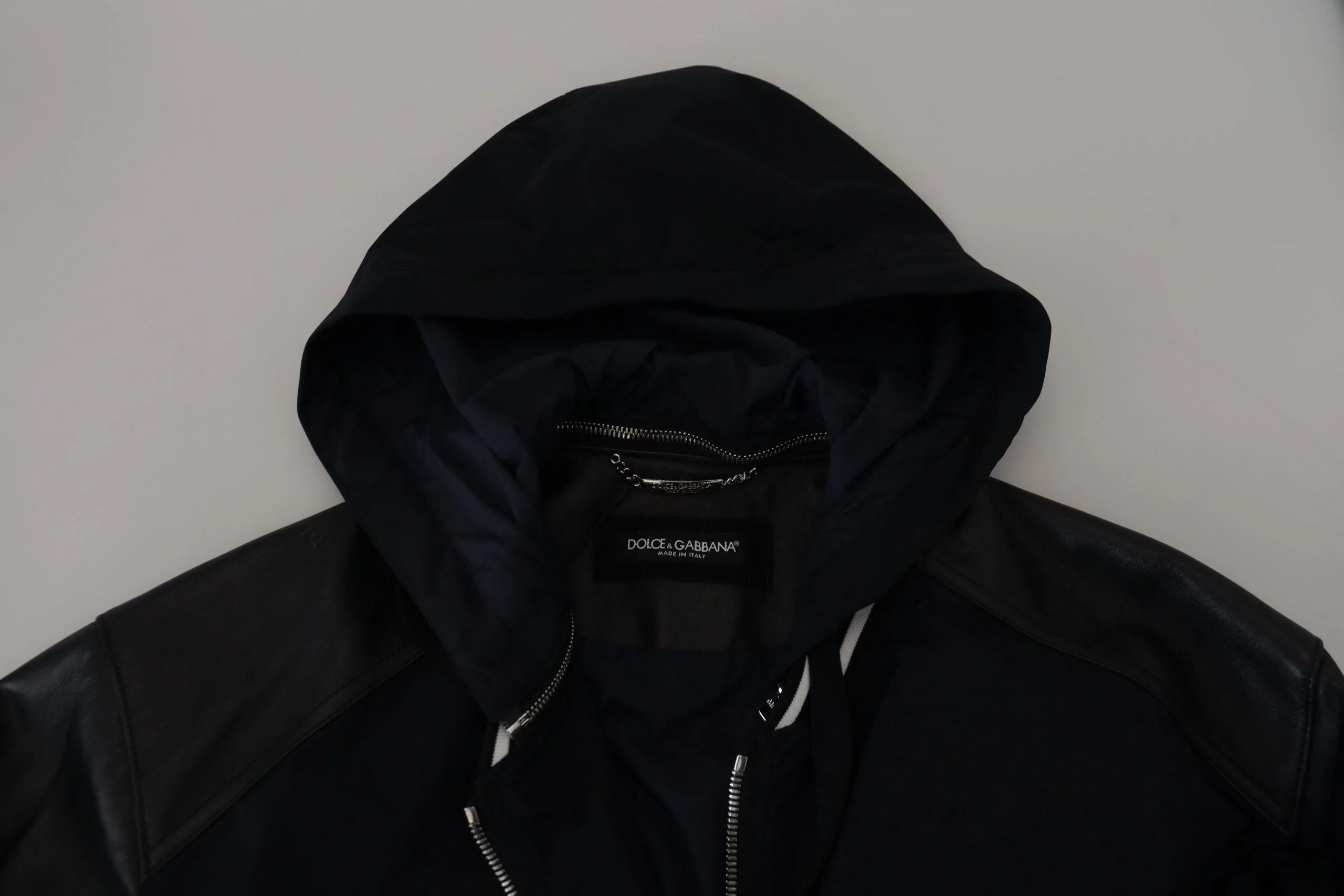 Dolce & Gabbana Black Polyester Hooded Blouson Coat Jacket - IT50 | L - Bomber Jackets