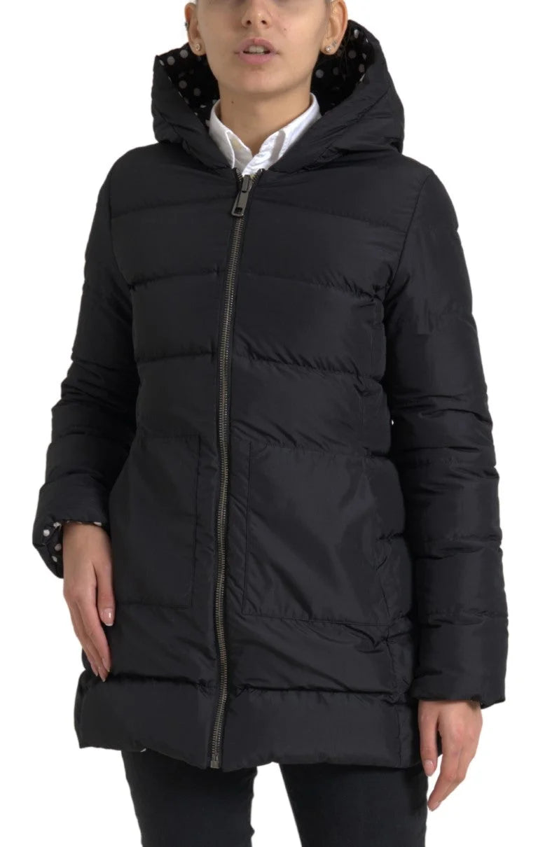 Dolce & Gabbana Black Polyester Hooded Reversible Jacket - Parkas