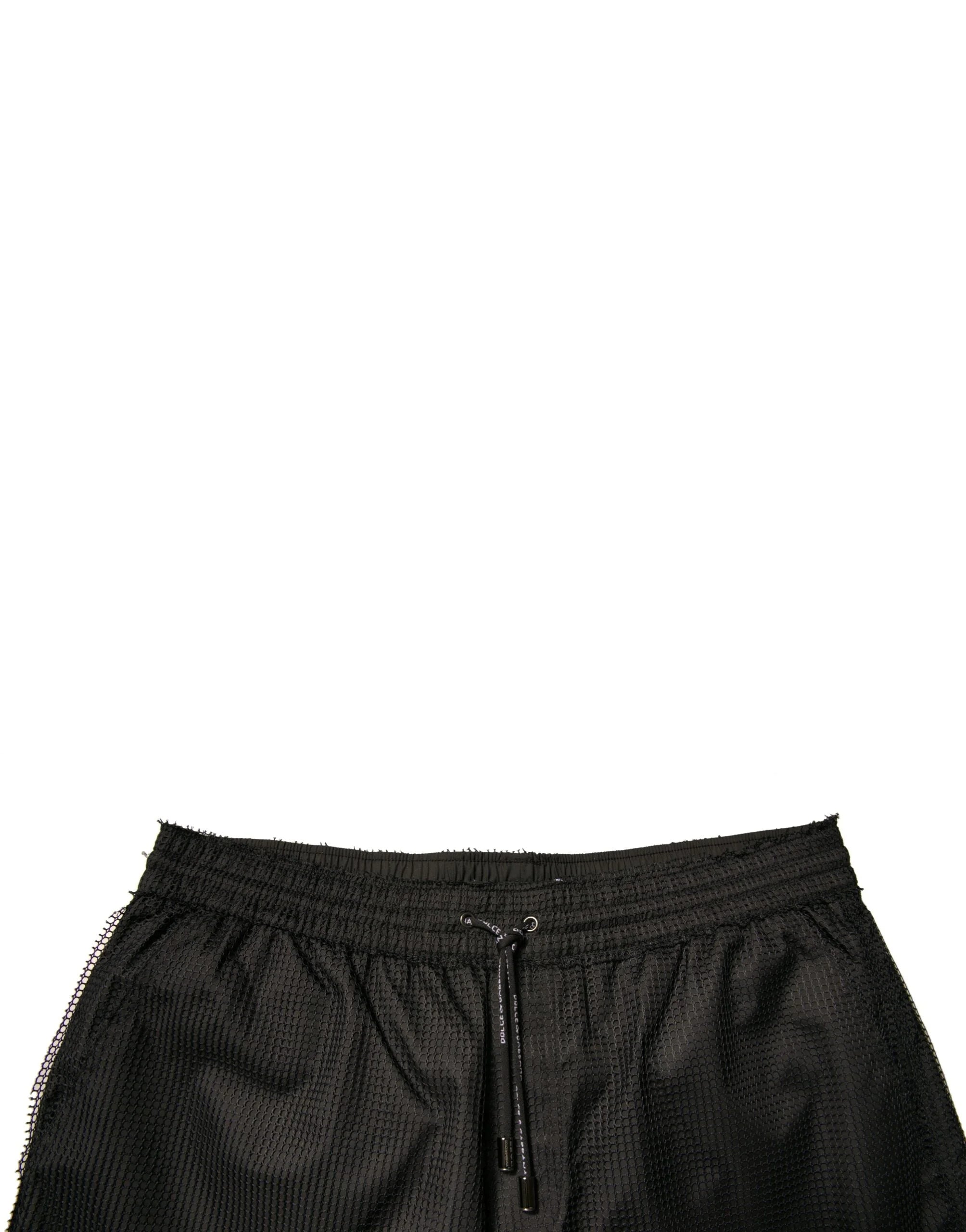 Dolce & Gabbana Black Polyester Jersey Mid Waist Shorts - IT48 | M - Jogger Shorts