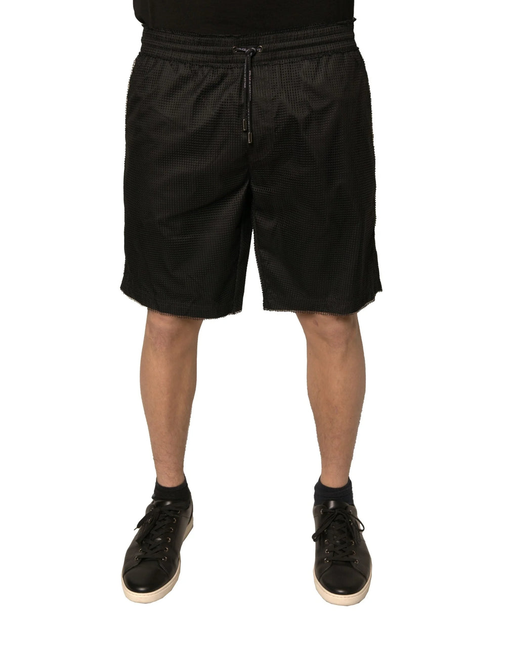 Dolce & Gabbana Black Polyester Jersey Mid Waist Shorts - IT48 | M - Jogger Shorts