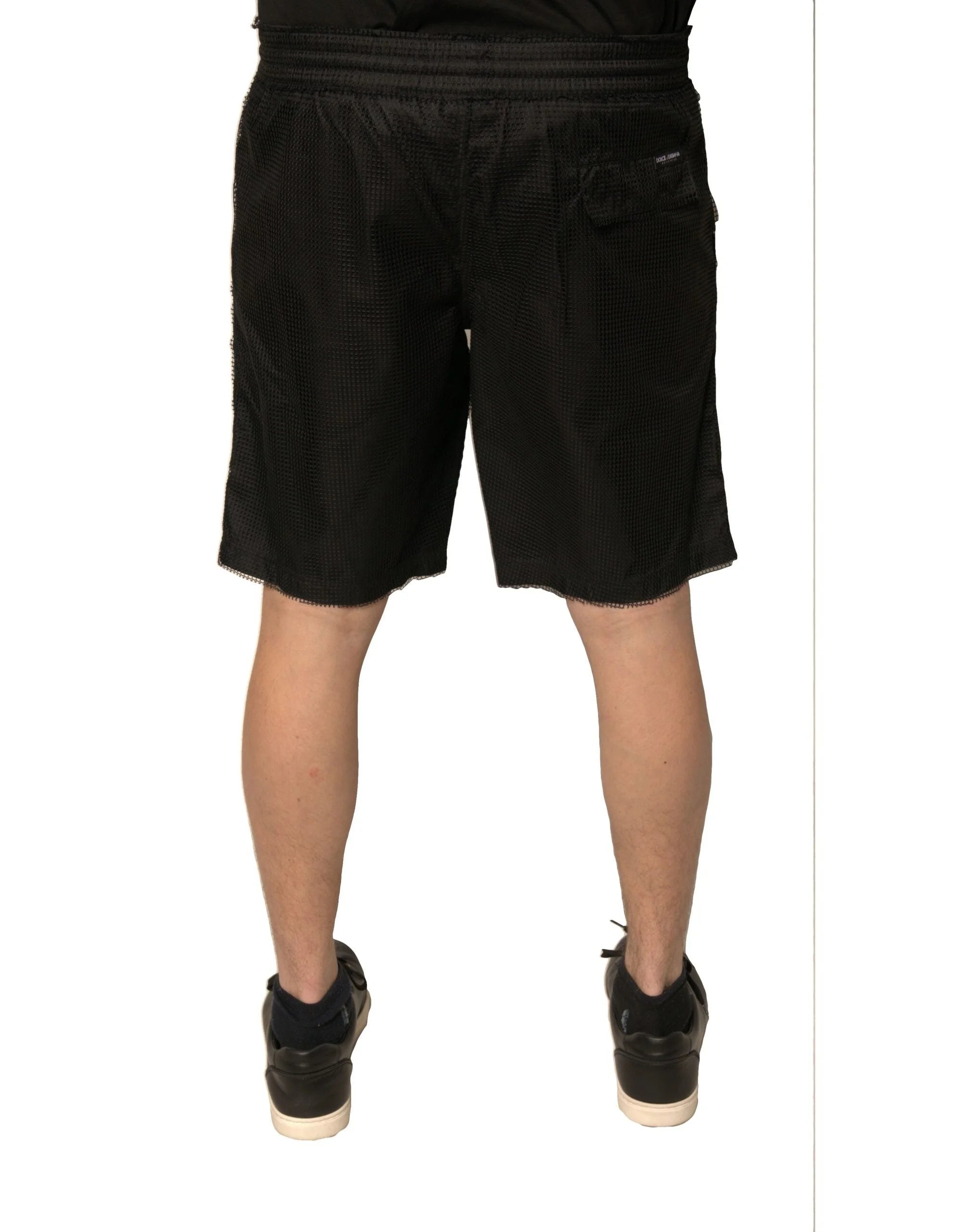 Dolce & Gabbana Black Polyester Jersey Mid Waist Shorts - IT48 | M - Jogger Shorts