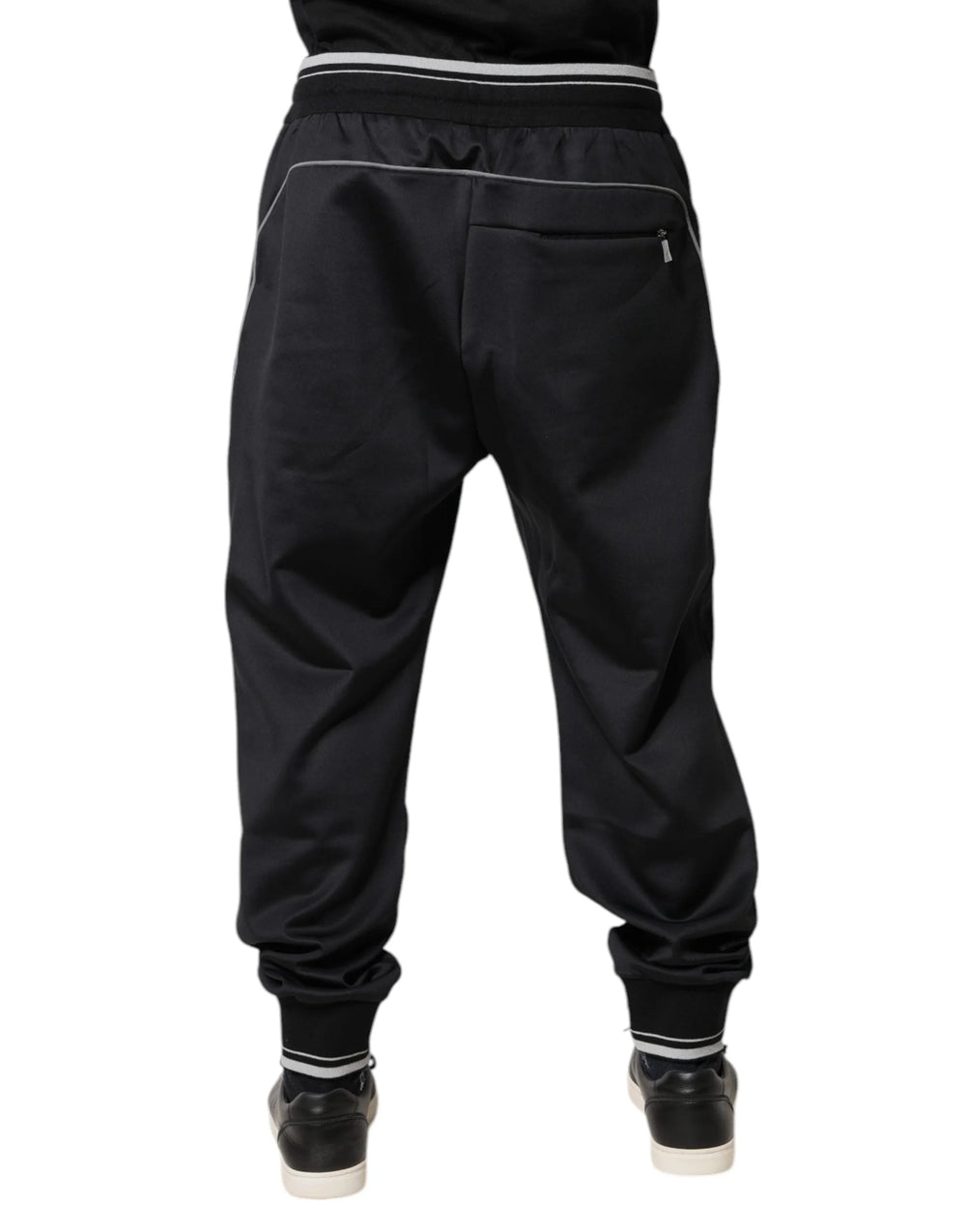 Dolce & Gabbana Black Polyester Logo Jogger Pants - IT52 | L - Joggers