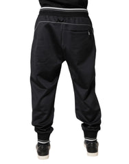 Dolce & Gabbana Black Polyester Logo Jogger Pants - IT52 | L - Joggers