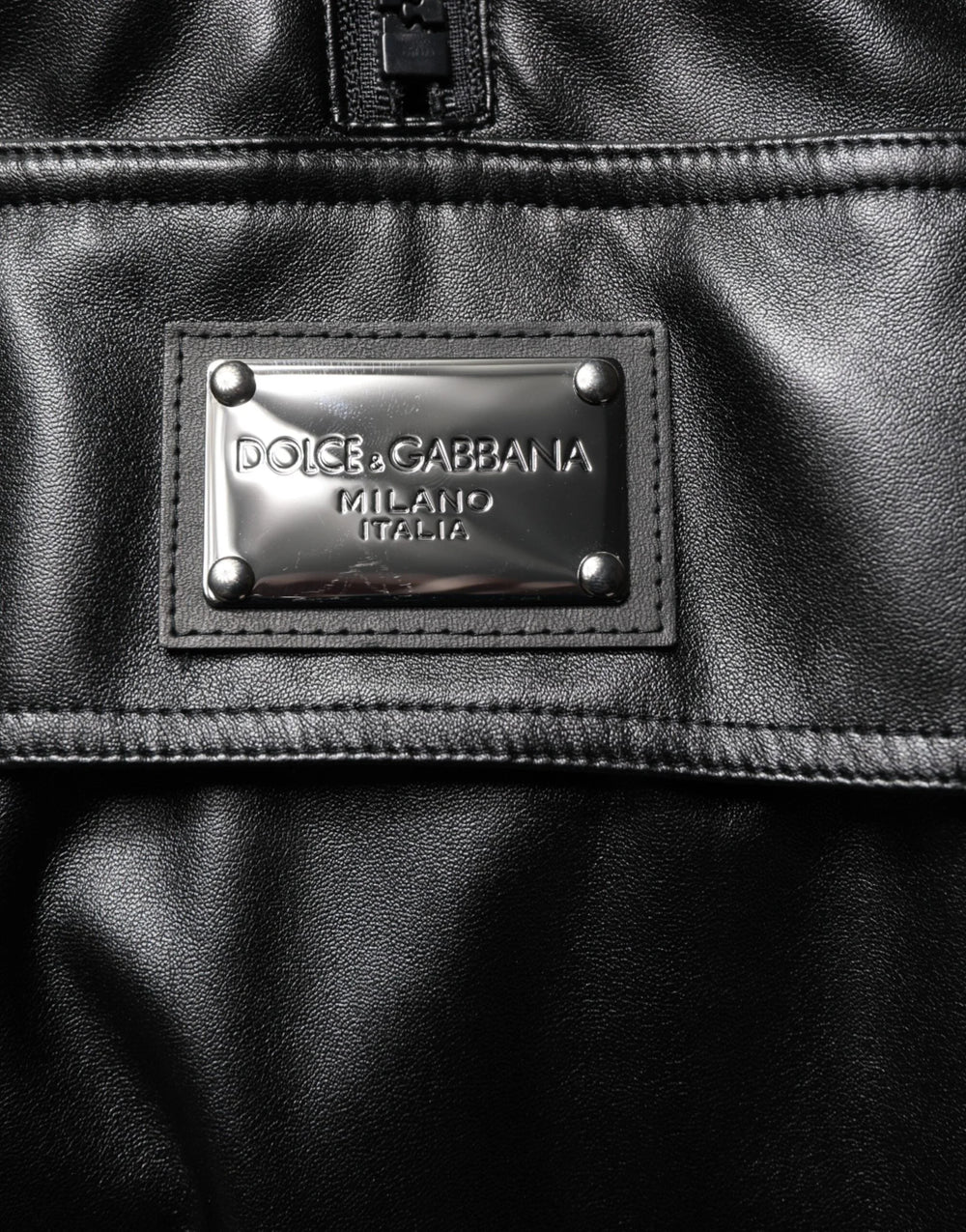 Dolce & Gabbana Black Polyester Logo Plaque Bomber Jacket - IT48 | M - Bomber Jackets