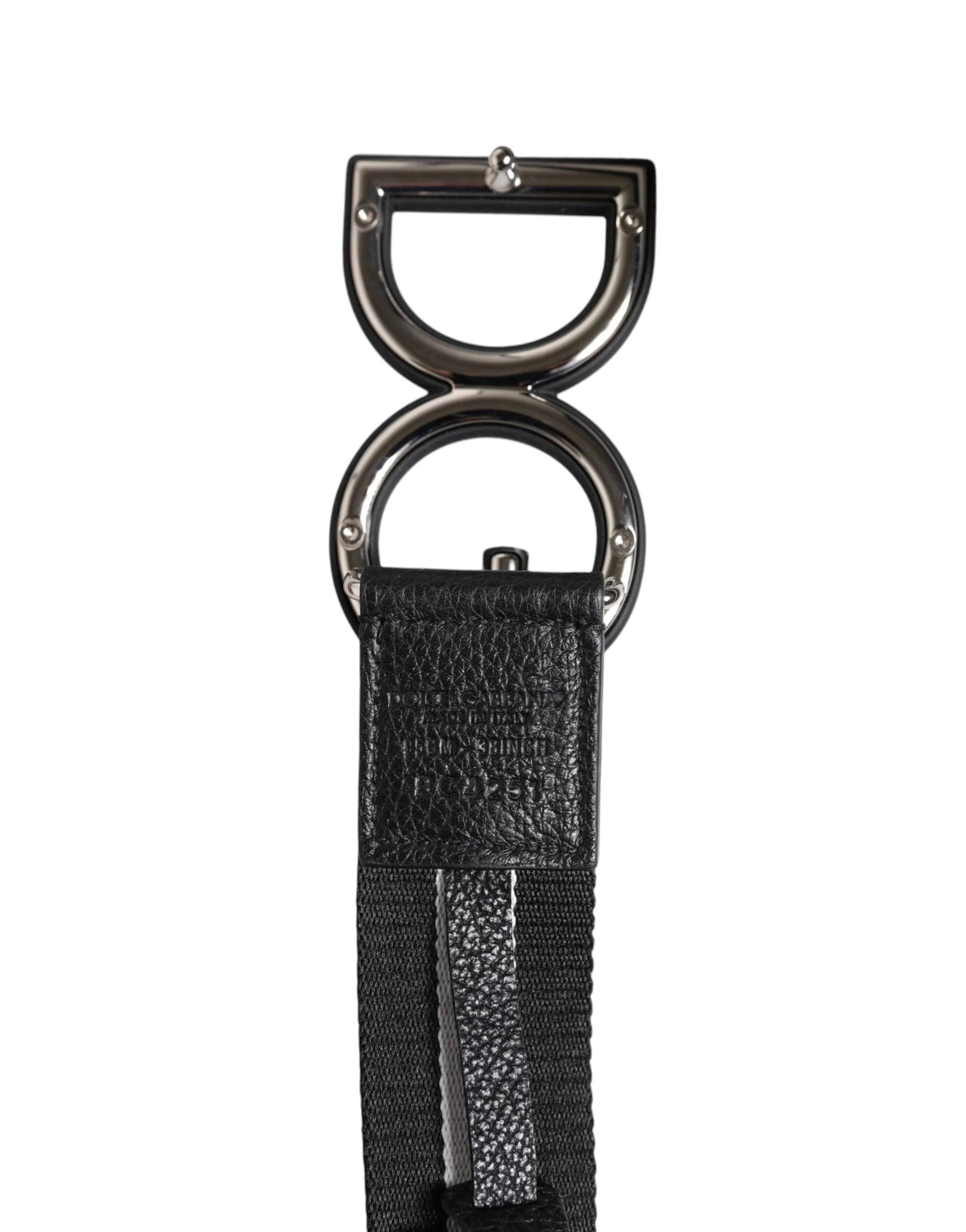 Dolce & Gabbana Black Polyester Logo Print DG Buckle Belt - Belts