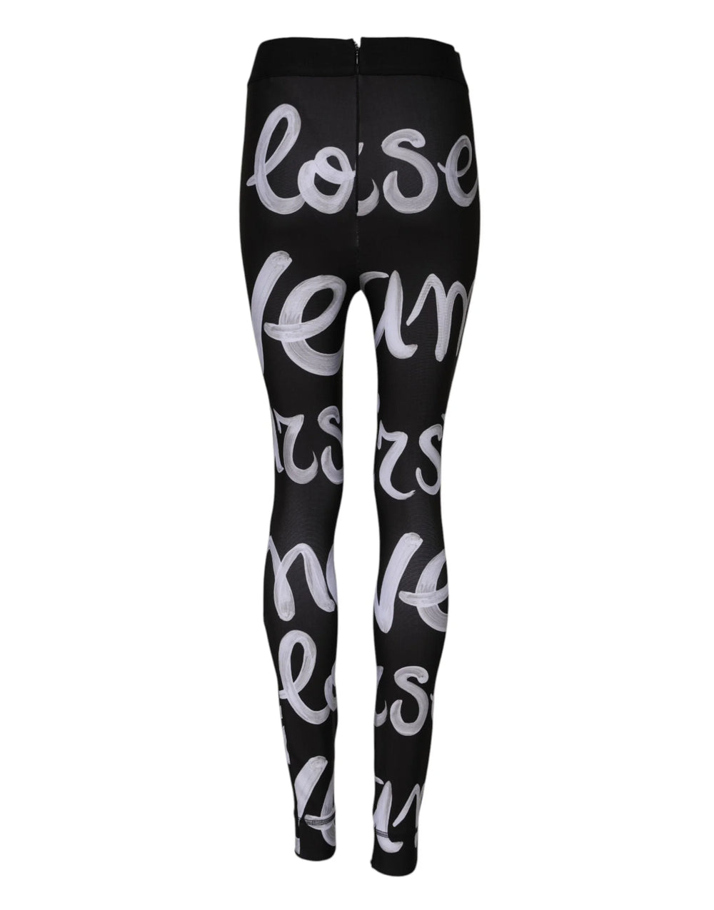 Dolce & Gabbana Black Polyester Logo Print Mid Waisted Pants - IT38 | XS - Leggings