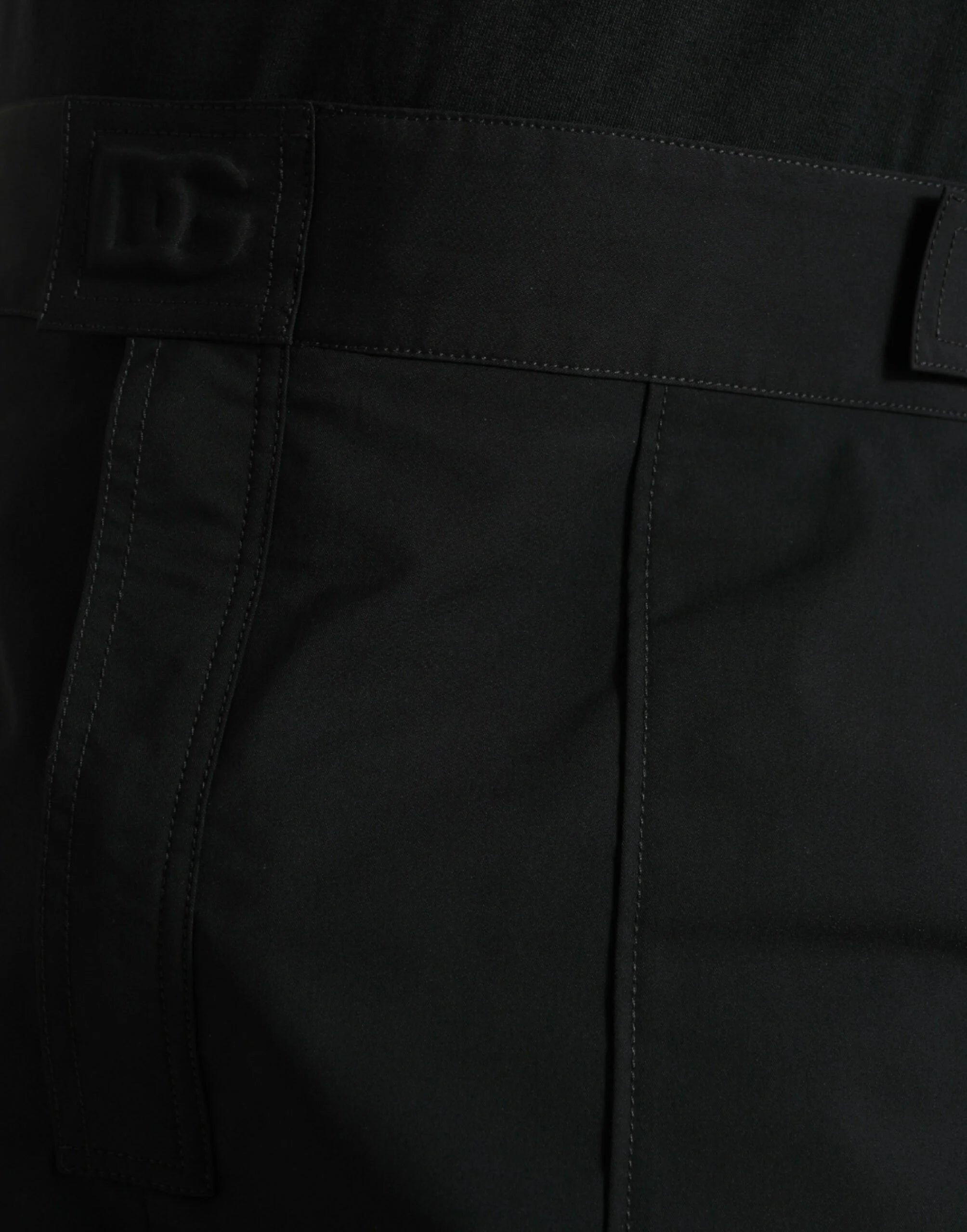 Dolce & Gabbana Black Polyester Logo Straight Pants - IT54 | XL - Trousers