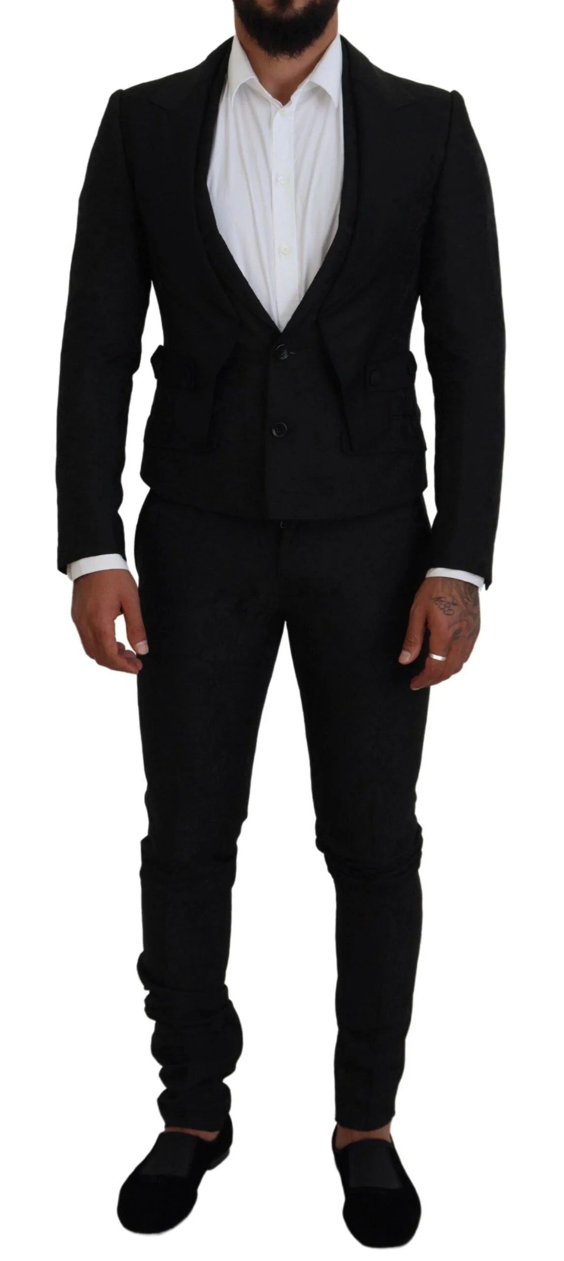Dolce & Gabbana Black Polyester Men 2 Piece MARTINI Suit - IT46 | S - Pant Suits