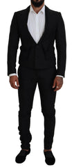 Dolce & Gabbana Black Polyester Men 2 Piece MARTINI Suit - IT46 | S - Pant Suits