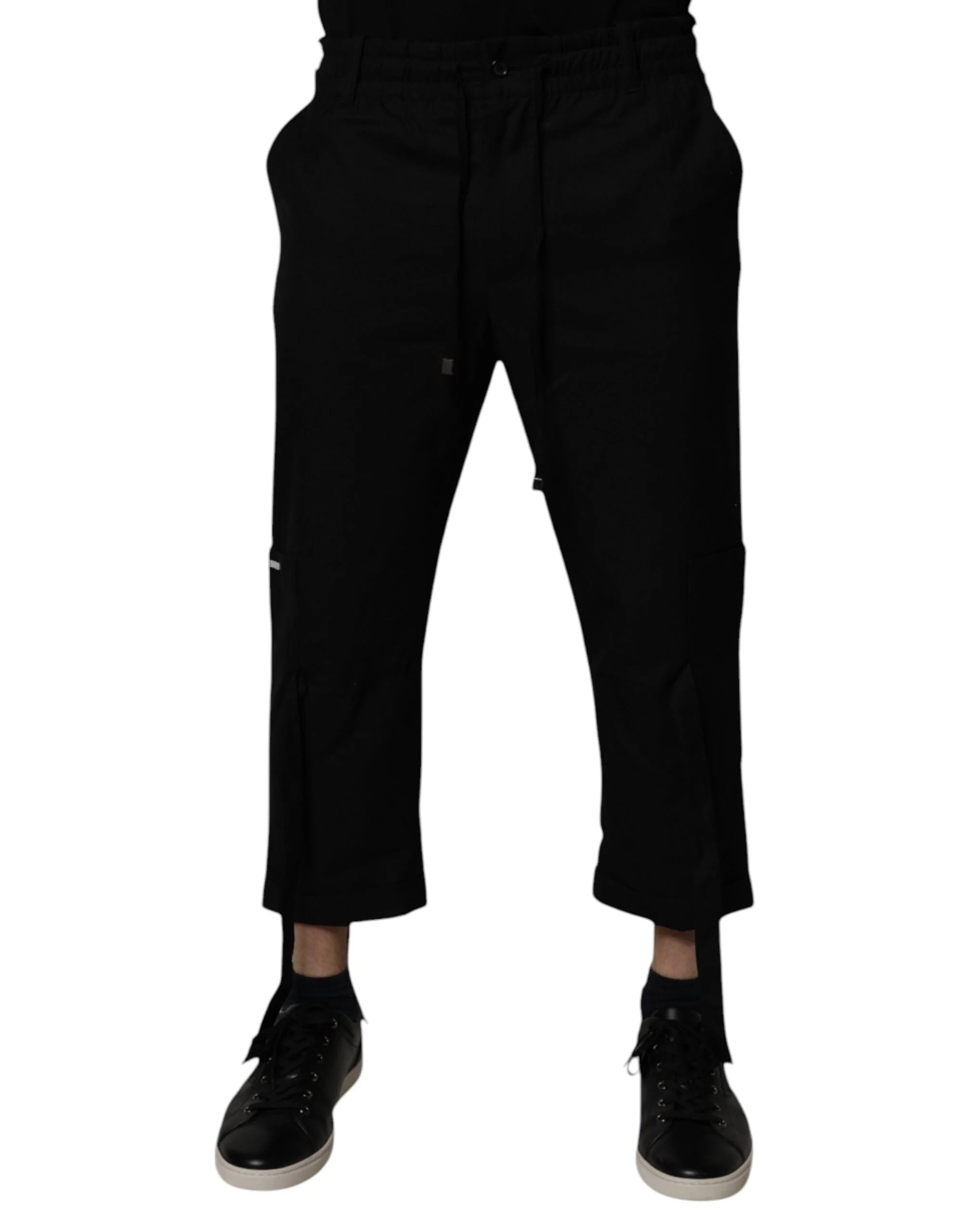 Dolce & Gabbana Black Polyester Men Cropped Pants - IT44 | XS - Trousers