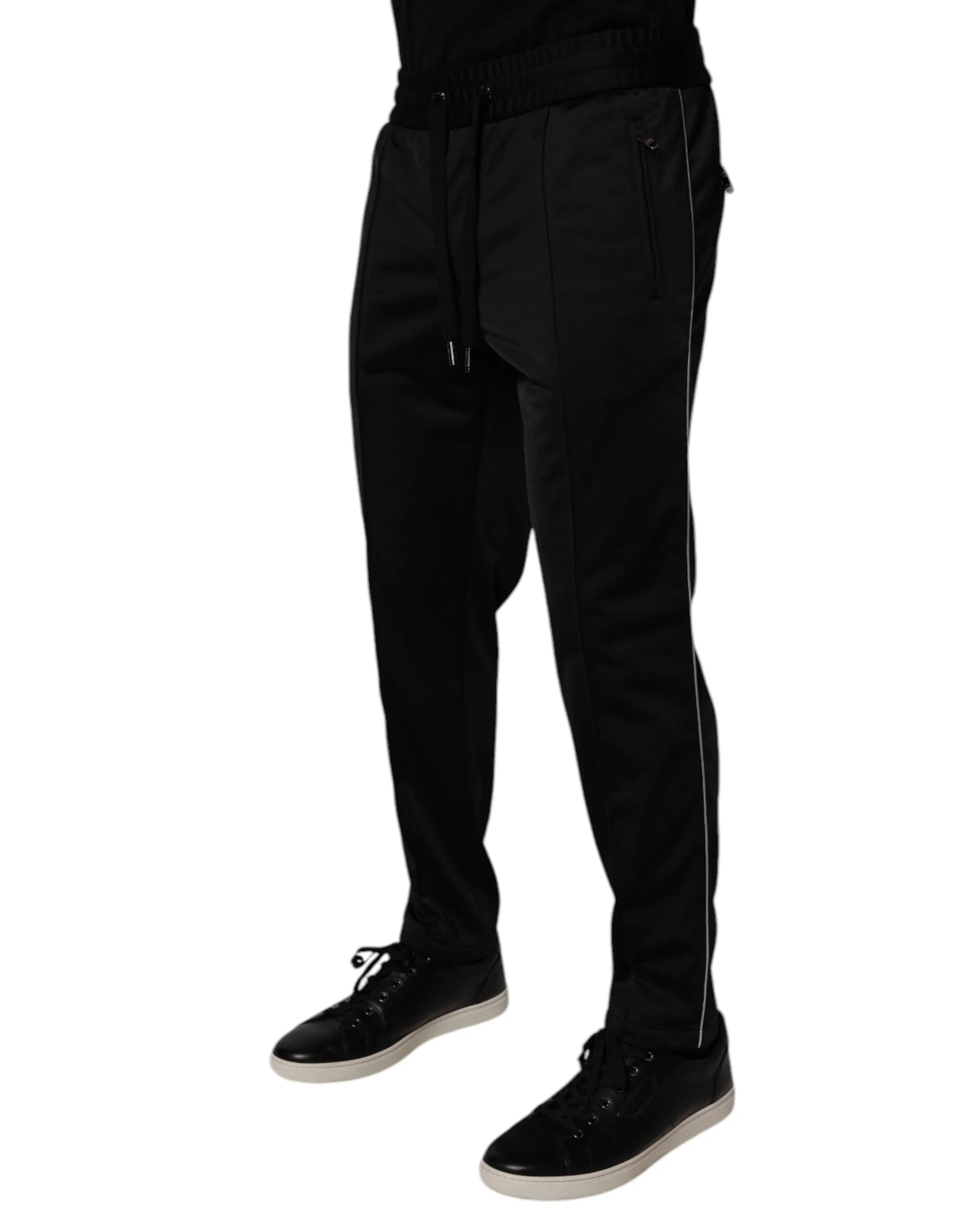 Dolce & Gabbana Black Polyester Men Jogger Sweatpants Pants - IT48 | M - Joggers