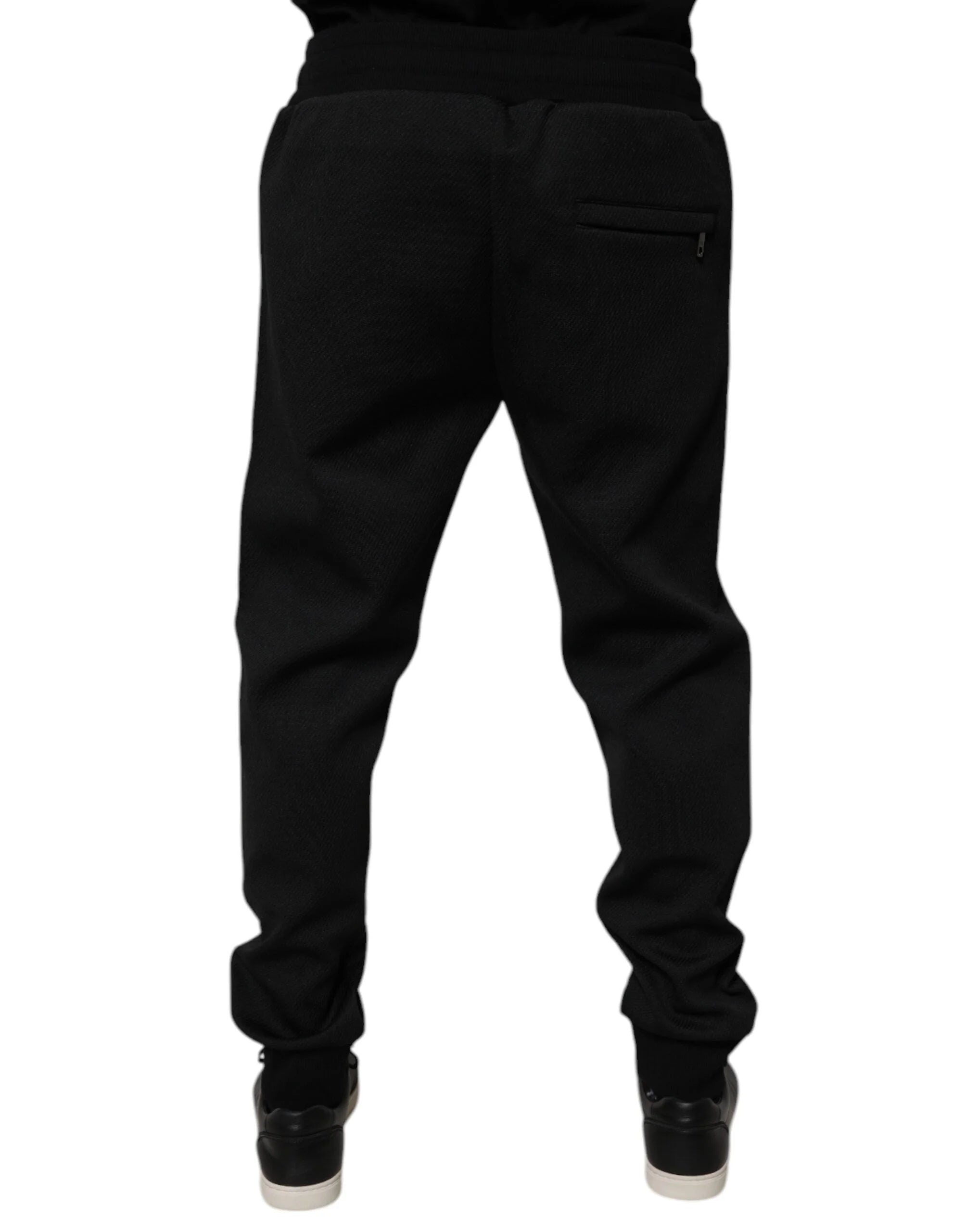 Dolce & Gabbana Black Polyester Men Jogger Sweatpants Pants - Joggers