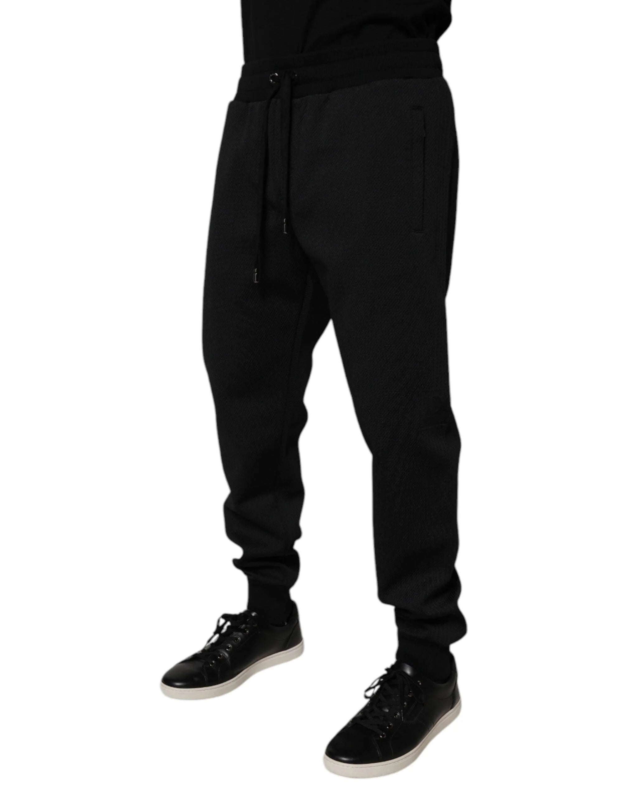 Dolce & Gabbana Black Polyester Men Jogger Sweatpants Pants - Joggers