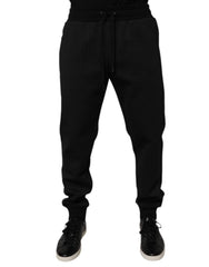 Dolce & Gabbana Black Polyester Men Jogger Sweatpants Pants - Joggers