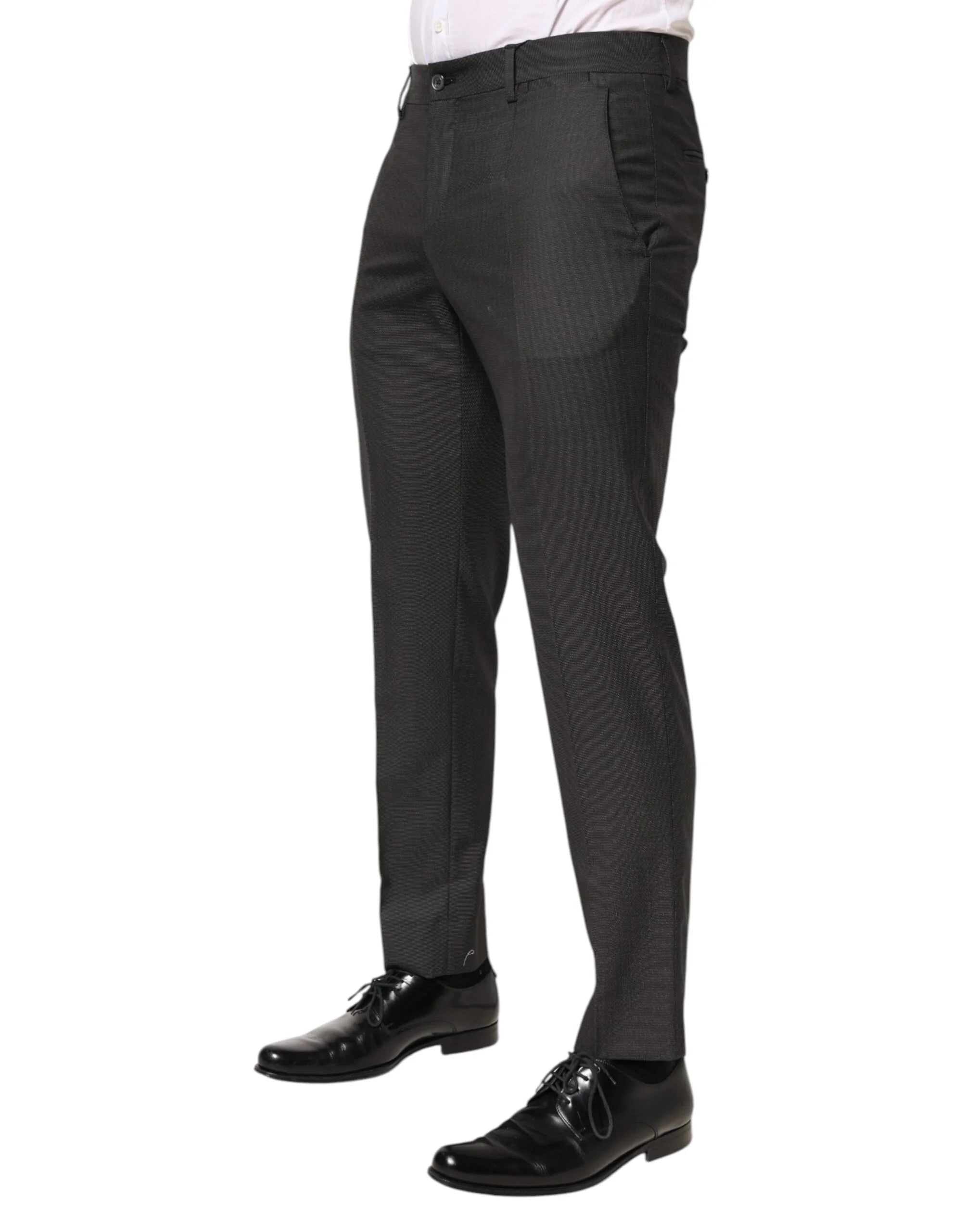 Dolce & Gabbana Black Polyester Mid Waist Dress Trouser Pants - IT48 | M - Trousers