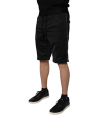 Dolce & Gabbana Black Polyester Mid Waist Men Bermuda Shorts - IT48 | M - Bermudas