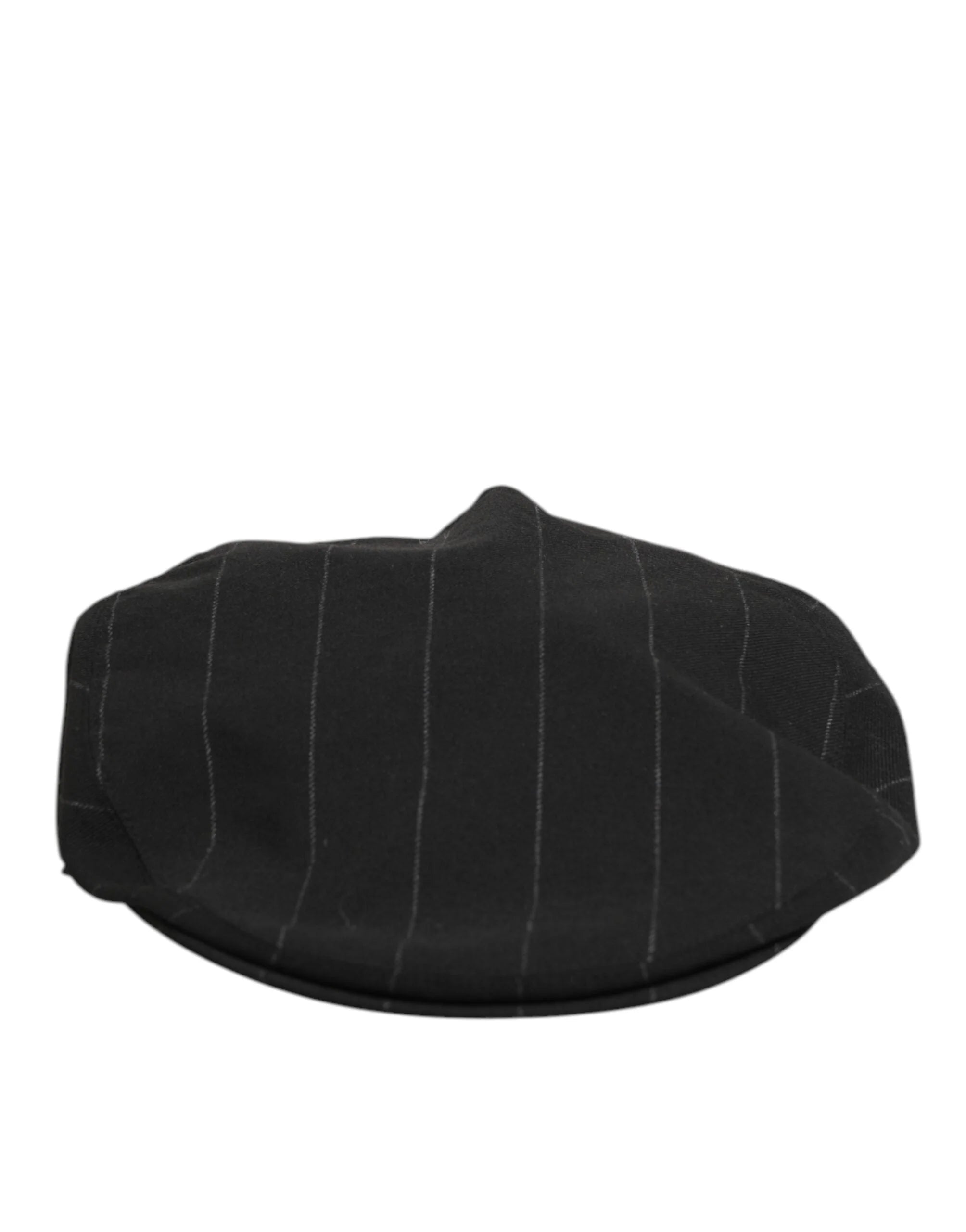 Dolce & Gabbana Black Polyester Newsboy Men Cloth Capello Hat - 59 cm|L - Flat Caps