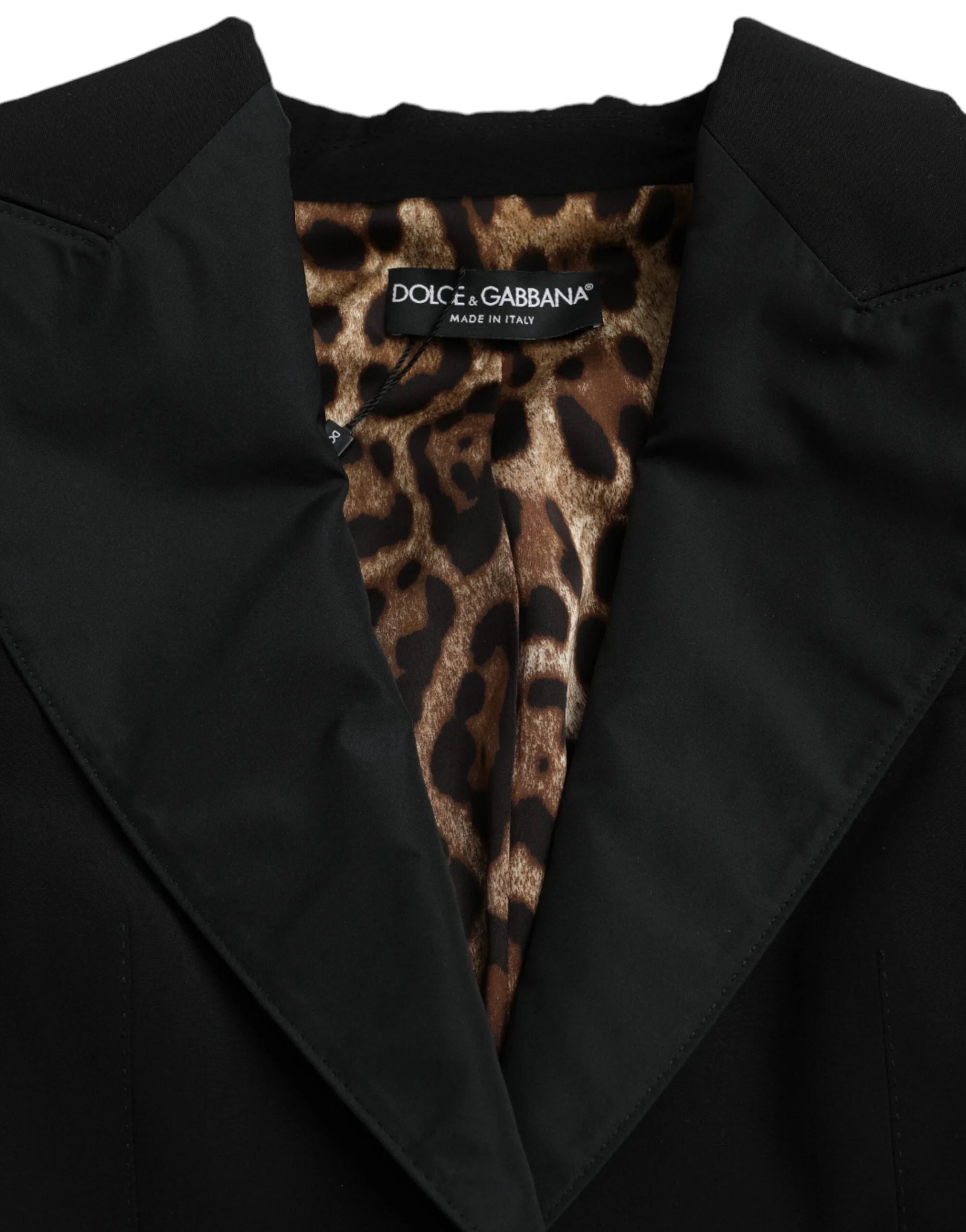 Dolce & Gabbana Black Polyester Puffed Sleeves Cropped Jacket - IT40|S - Bolero Jackets