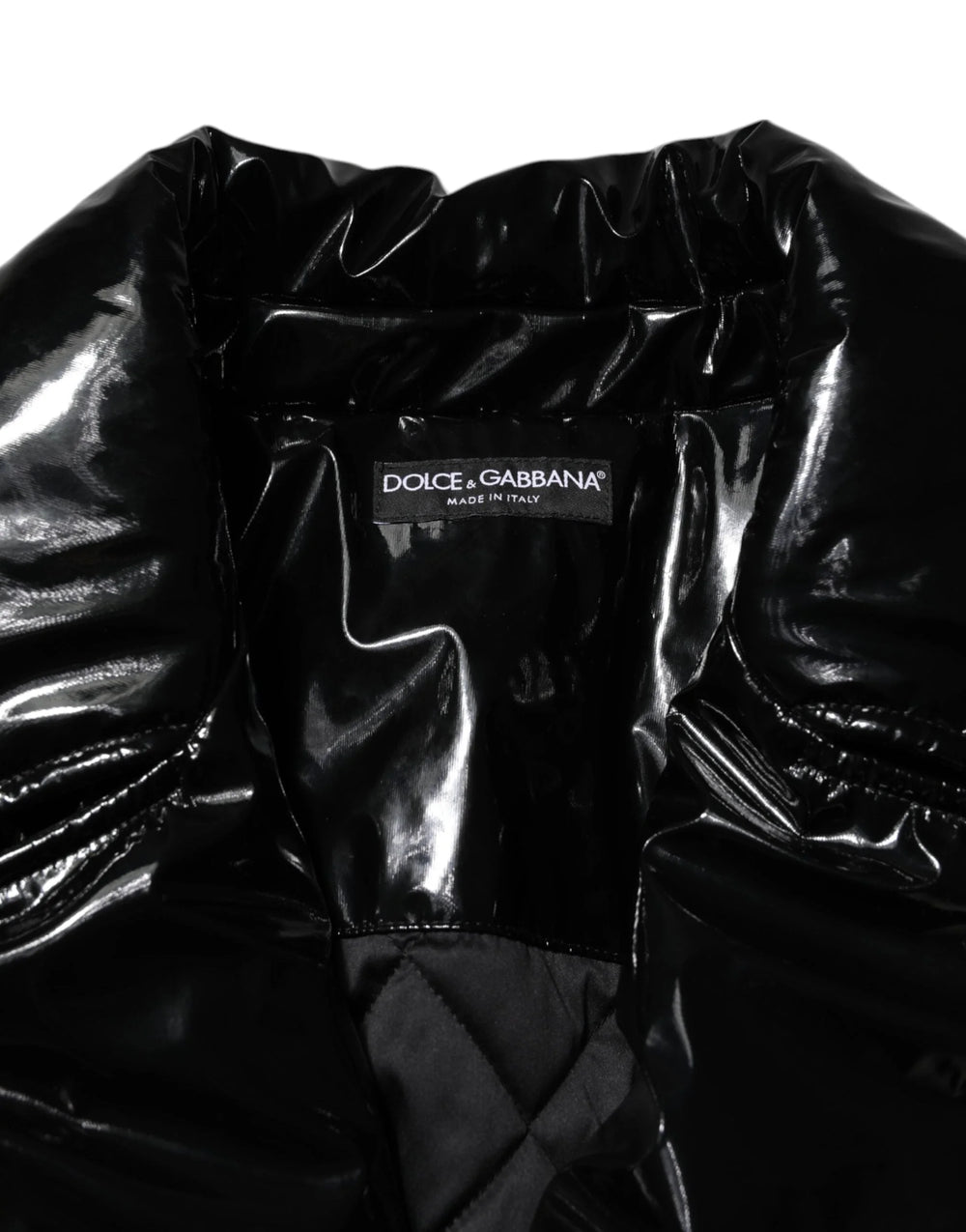 Dolce & Gabbana Black Polyester Quilted Puffer Coat Jacket - IT40|S - Puffer Jackets