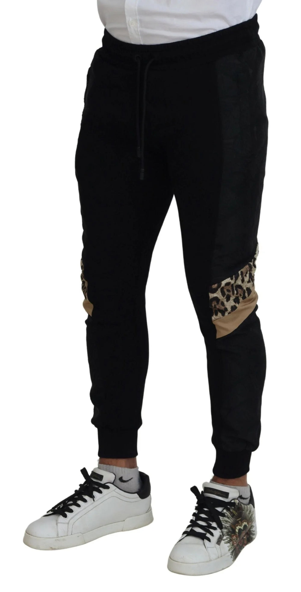 Dolce & Gabbana Black Polyester Skinny Jogger Men Pants - IT44 | XS - Joggers
