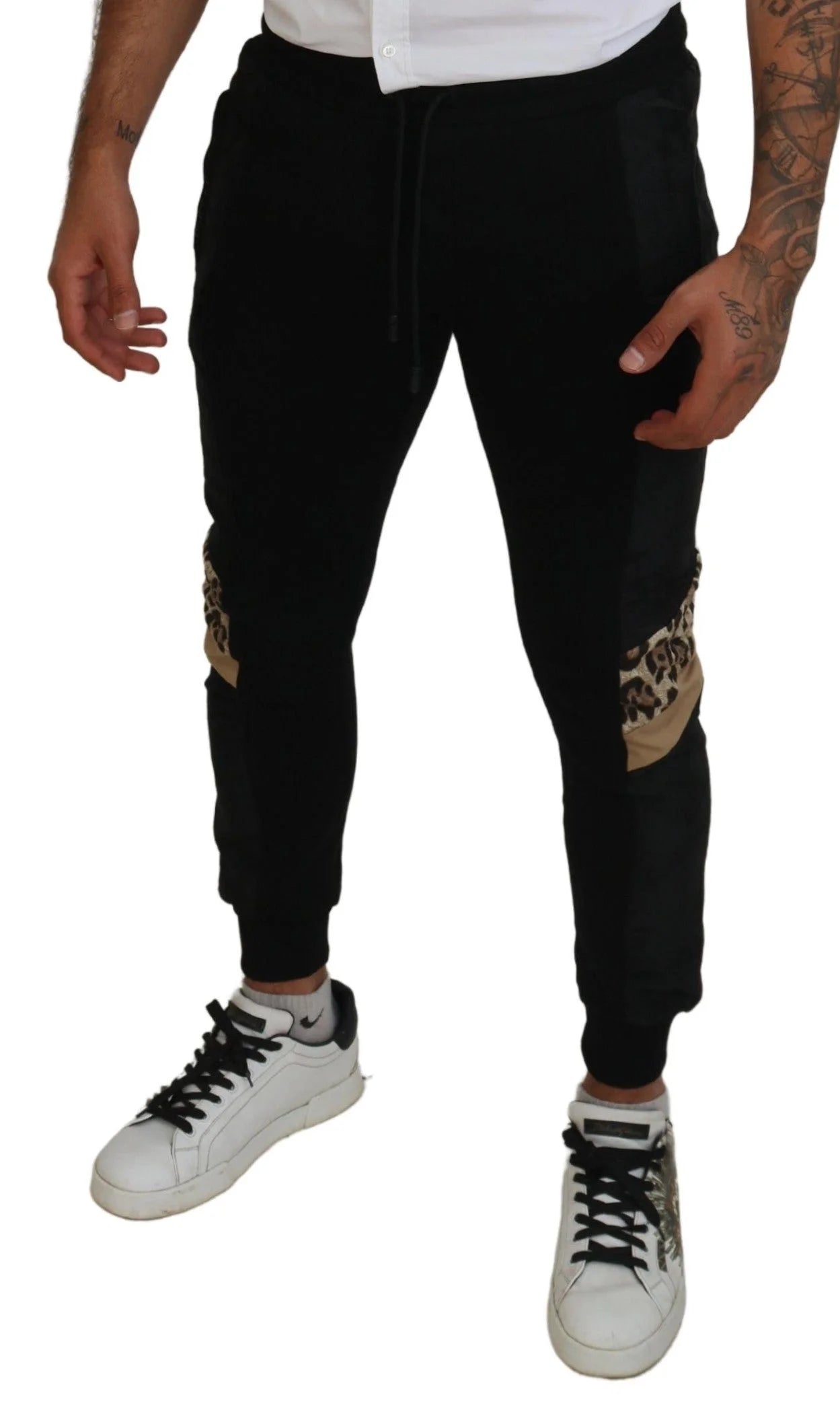 Dolce & Gabbana Black Polyester Skinny Jogger Men Pants - IT44 | XS - Joggers