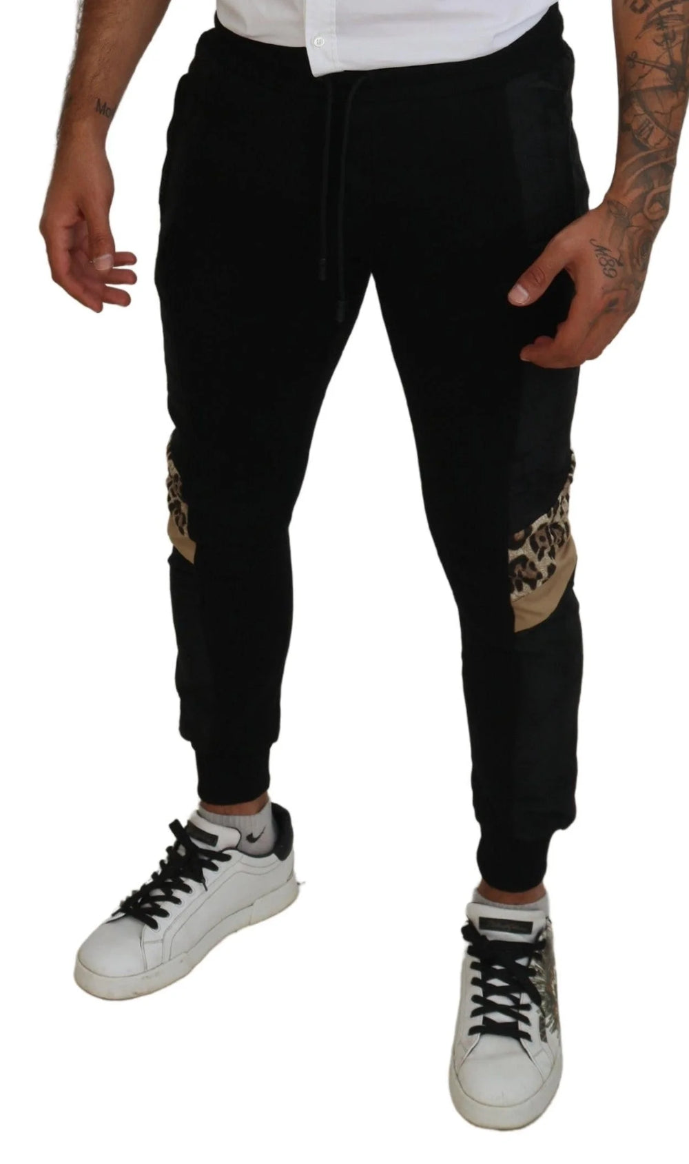 Dolce & Gabbana Black Polyester Skinny Jogger Men Pants - IT44 | XS - Joggers