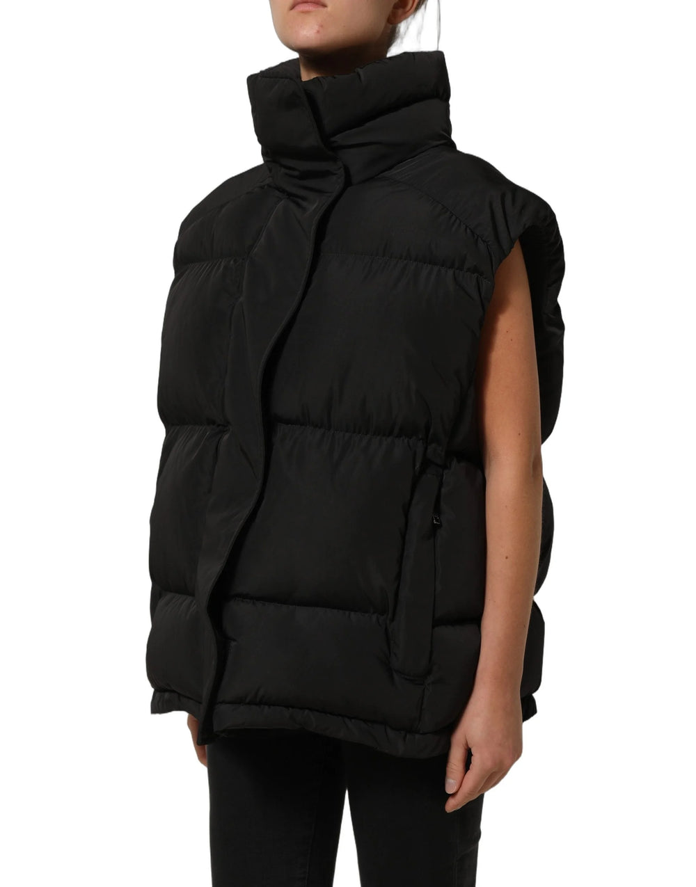 Dolce & Gabbana Black Polyester Sleeveless Padded Men Puffer Jacket - IT40|S